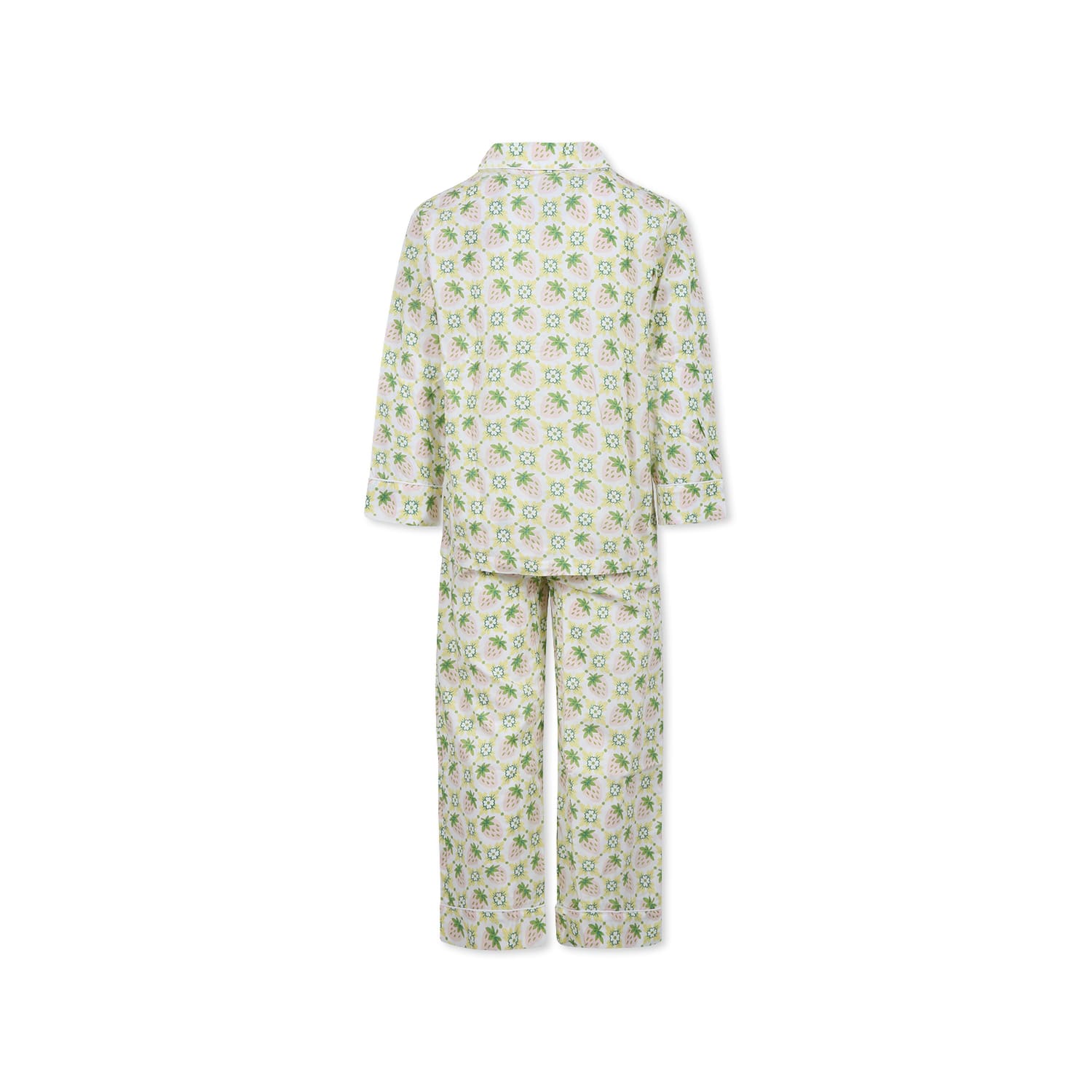 Molo Ivory Pyjamas For Girl With Strawberry In Ivory
