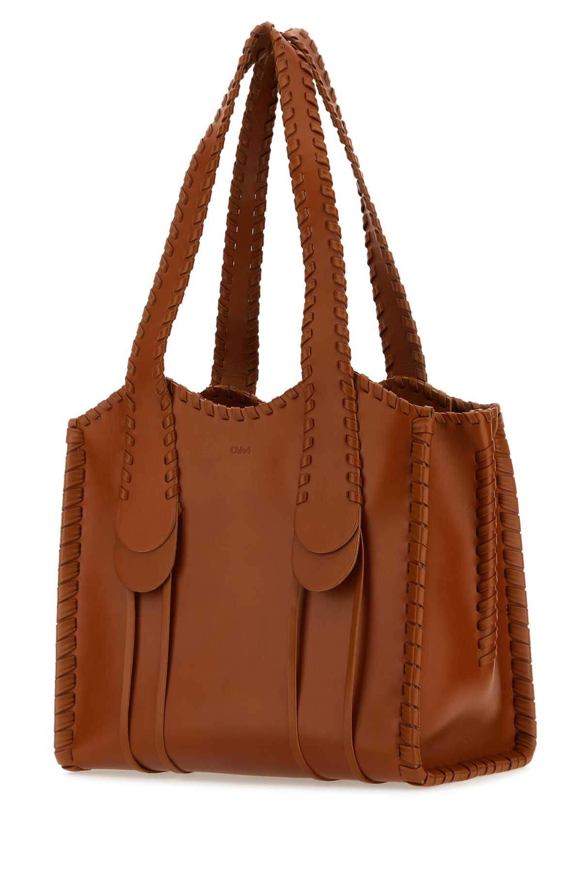 Shop Chloé Caramel Leather Medium Mony Shopping Bag