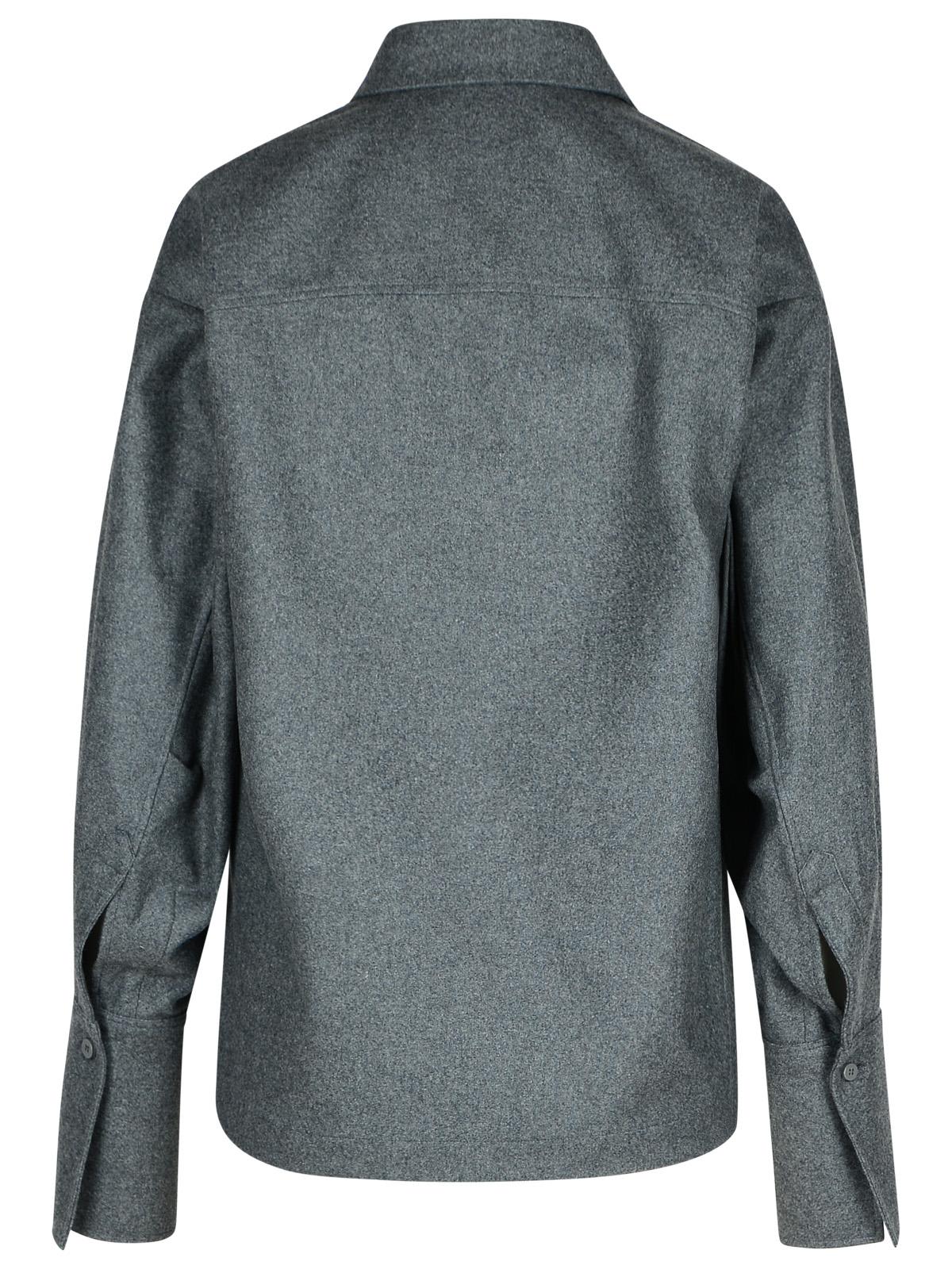 Attico Eliza Grey Wool Blend Shirt In Grey