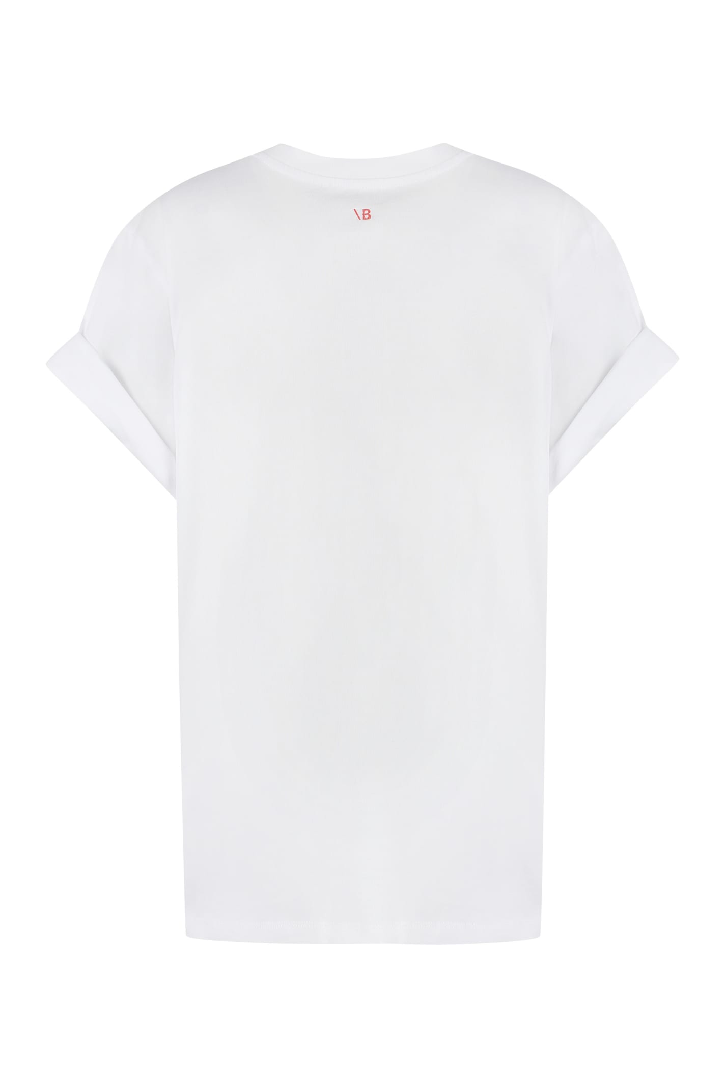 Shop Victoria Beckham Cotton Crew-neck T-shirt In White