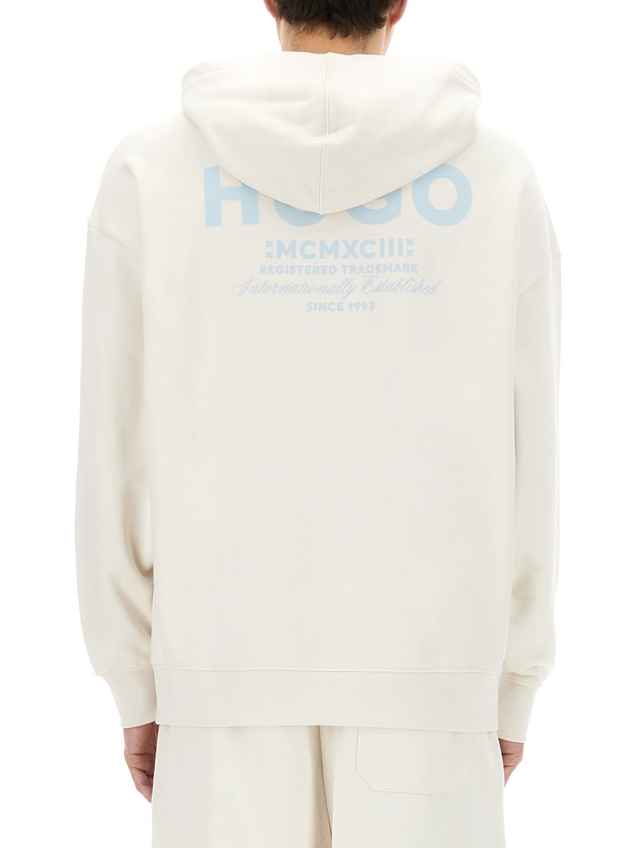 Hugo Boss Boss Weteddy Sweatshirt In Ivory