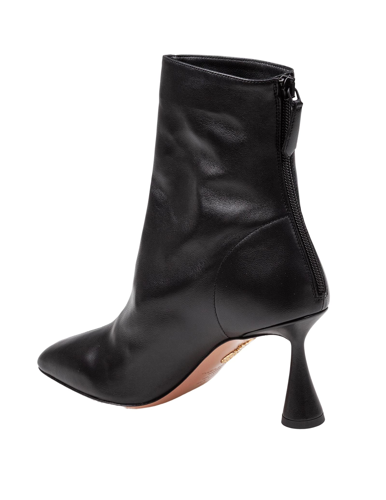 Aquazzura Black Nappa Leather Amore Ankle Boots In Black
