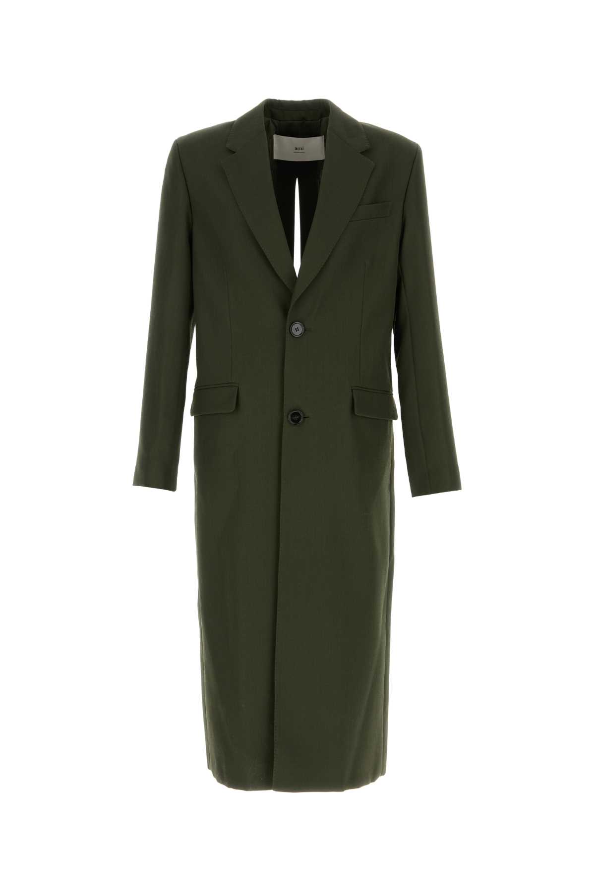 Olive Green Wool Coat