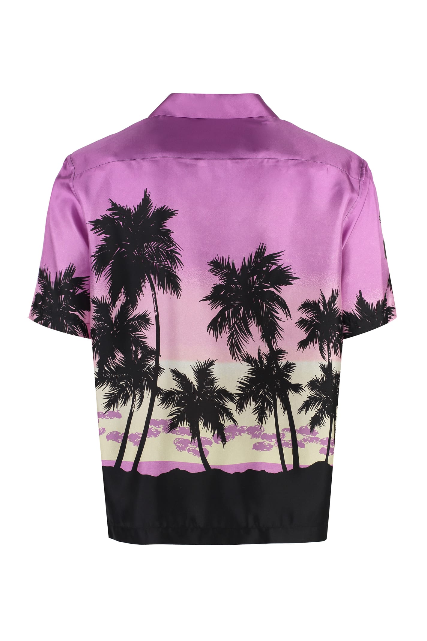 Shop Palm Angels Printed Short Sleeved Shirt