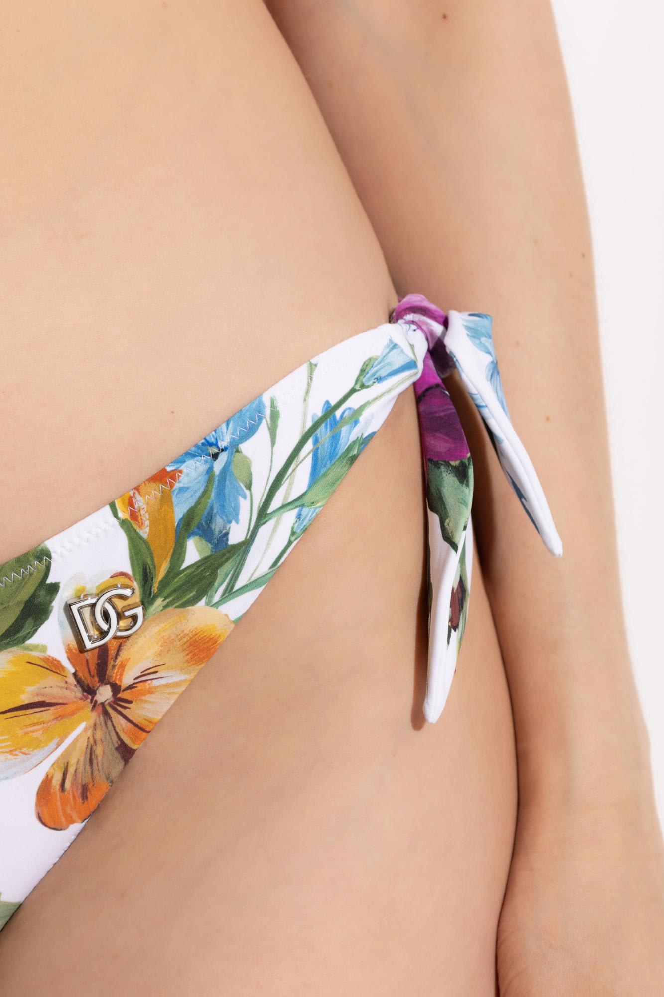 Dolce & Gabbana Two-piece Swimsuit With Floral Motif In Multi