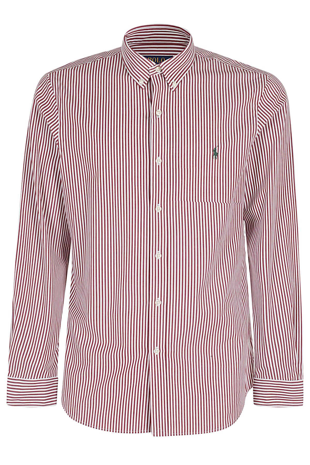 Shop Polo Ralph Lauren Camicia Popeline Stretch In Bianco Bordeaux