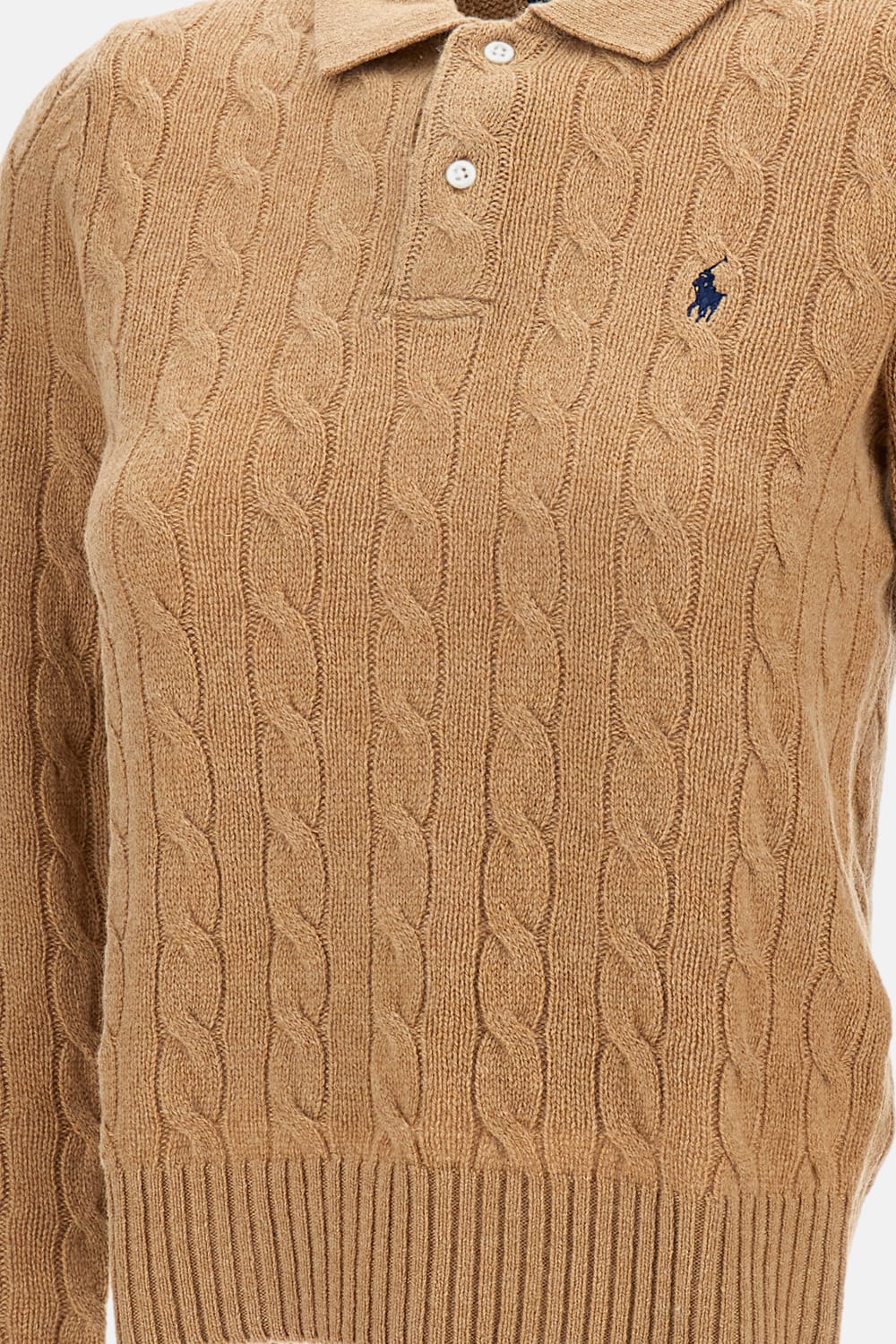Polo Ralph Lauren Long Sleeved Polo Knitwear In Brown