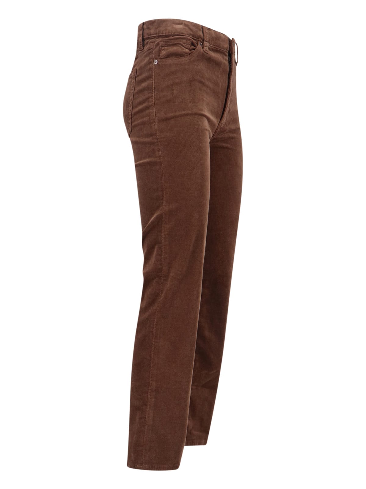 Frame Corduroy Straight Pants In Brown