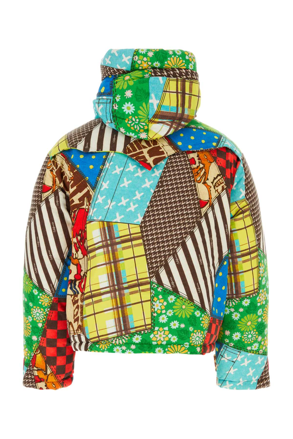 Erl Printed Cotton Blend Down Jacket In Multi
