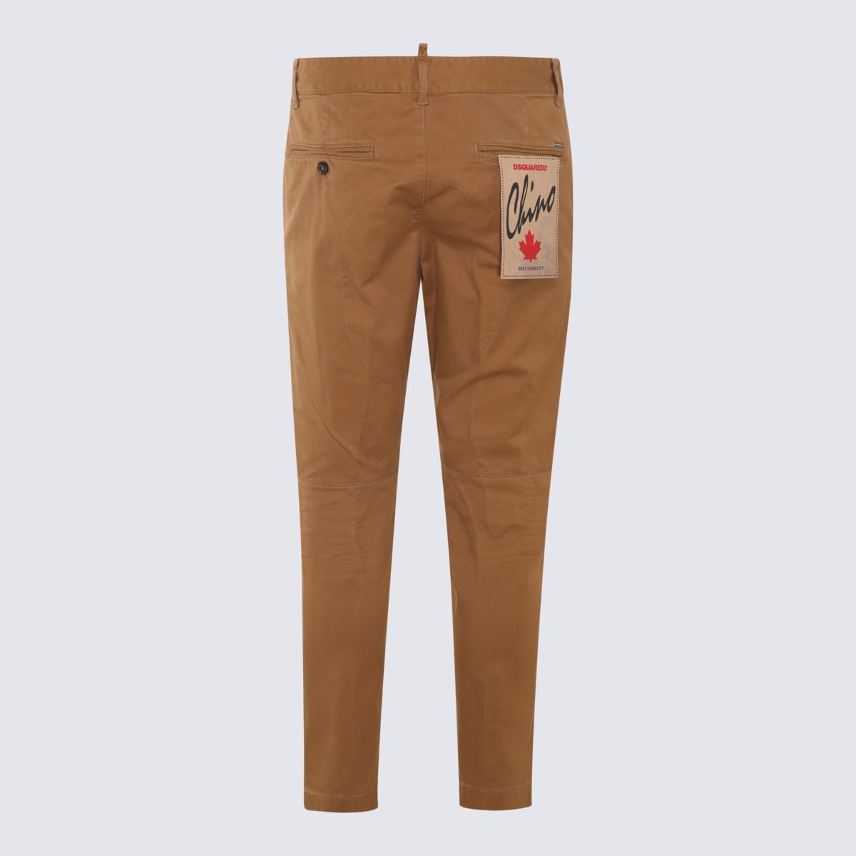 Shop Dsquared2 Brown Cotton Blend Trousers  In Biscuit