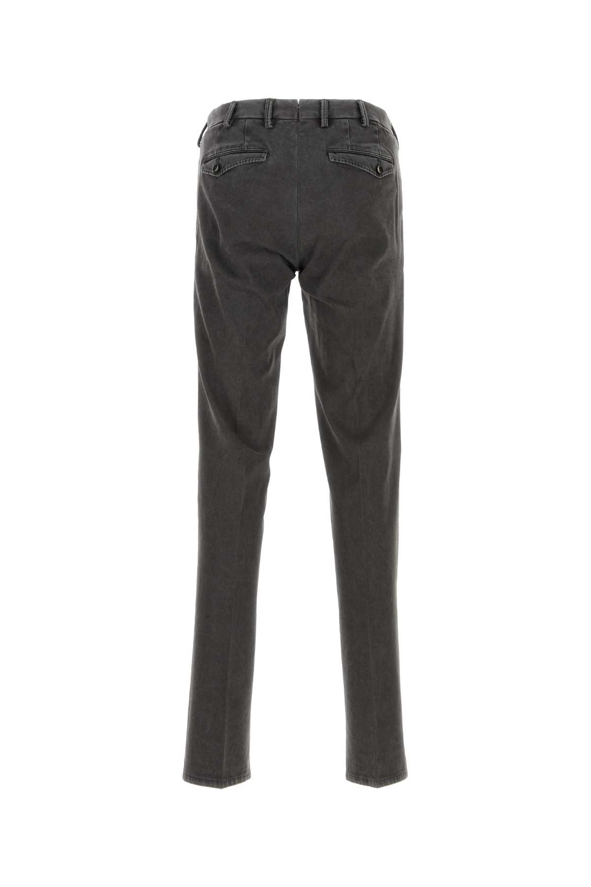 Shop Pt Torino Charcoal Stretch Cotton Pant In Antracite