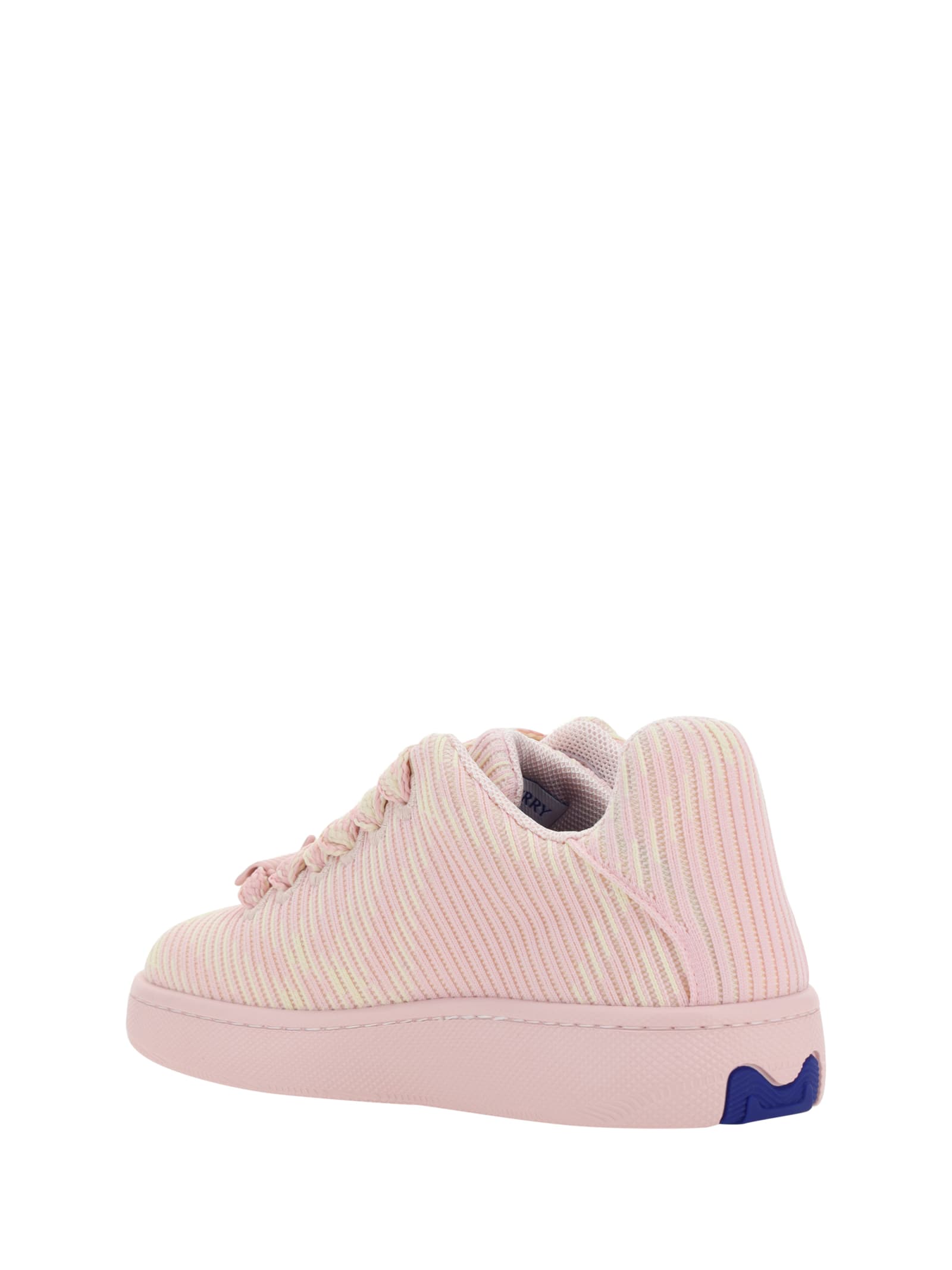 Burberry Pink Embroidered Fabric Sneakers In Cameo Ip Check