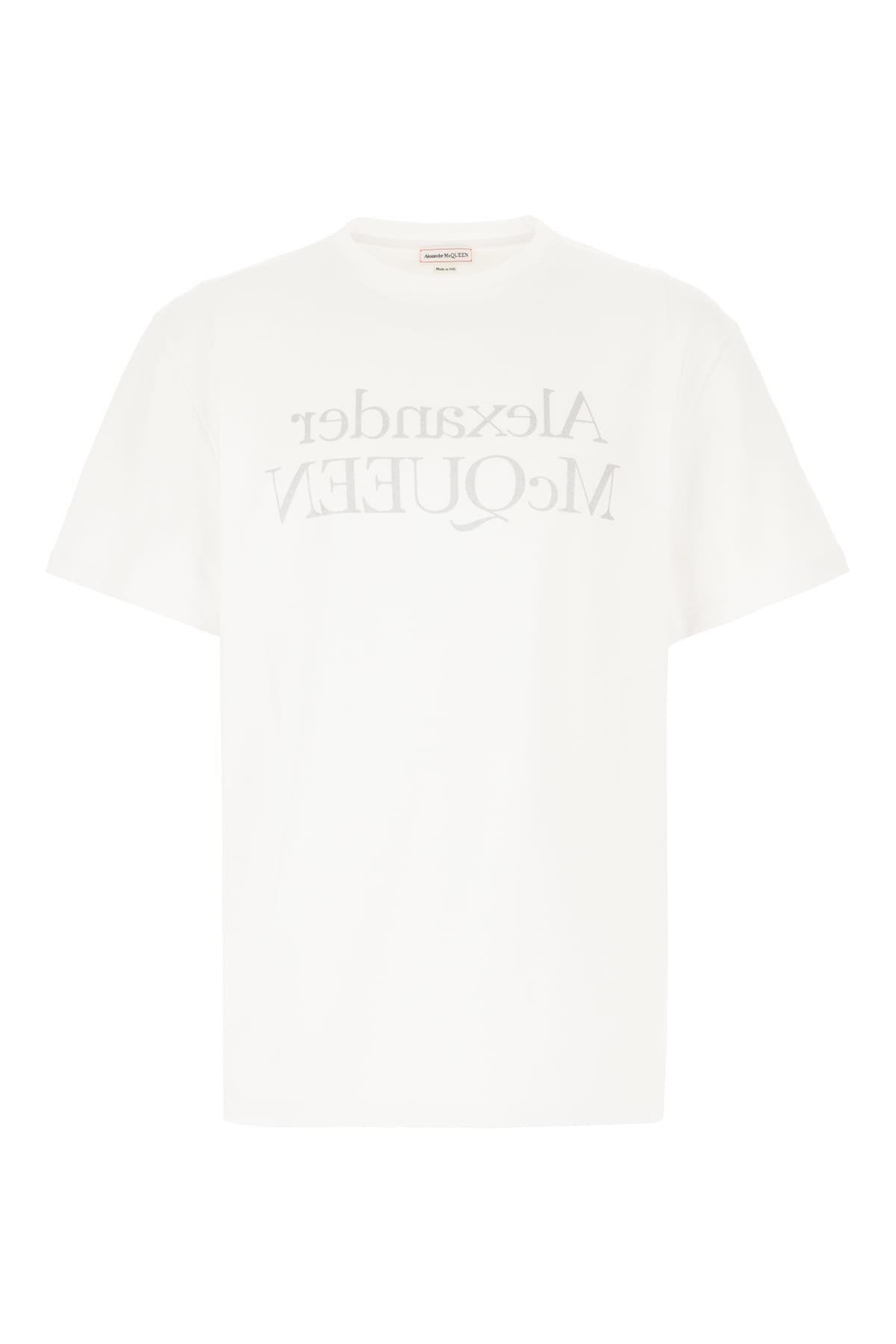 Alexander Mcqueen White Cotton T-shirt In White Silver