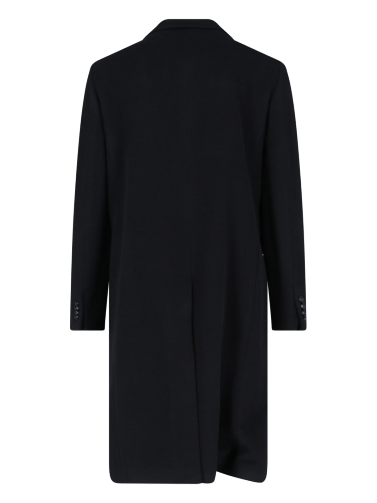 Shop Lardini Double-breasted Midi Coat In Black