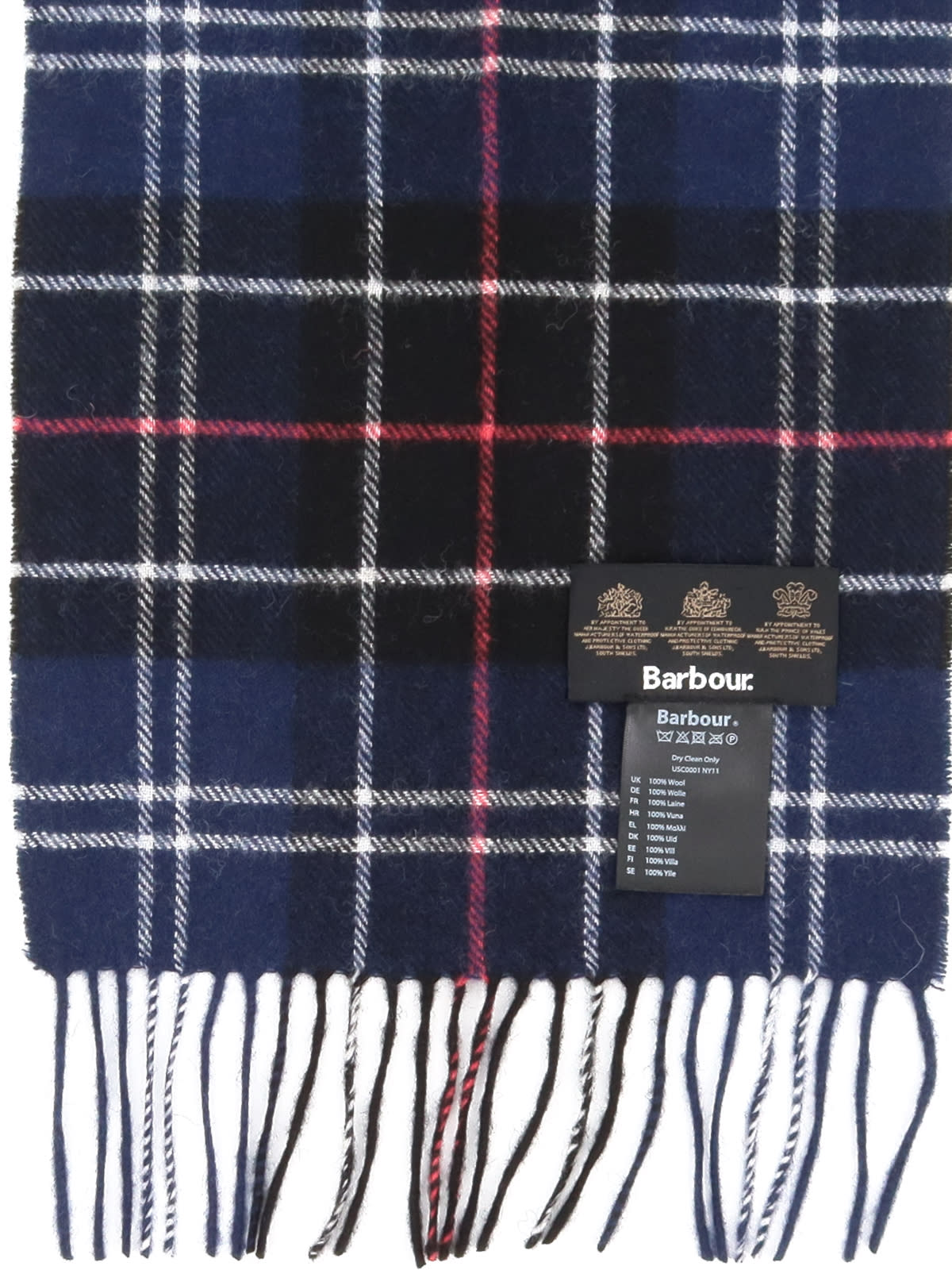 Shop Barbour Tartan Lambswool Scarf In Blue