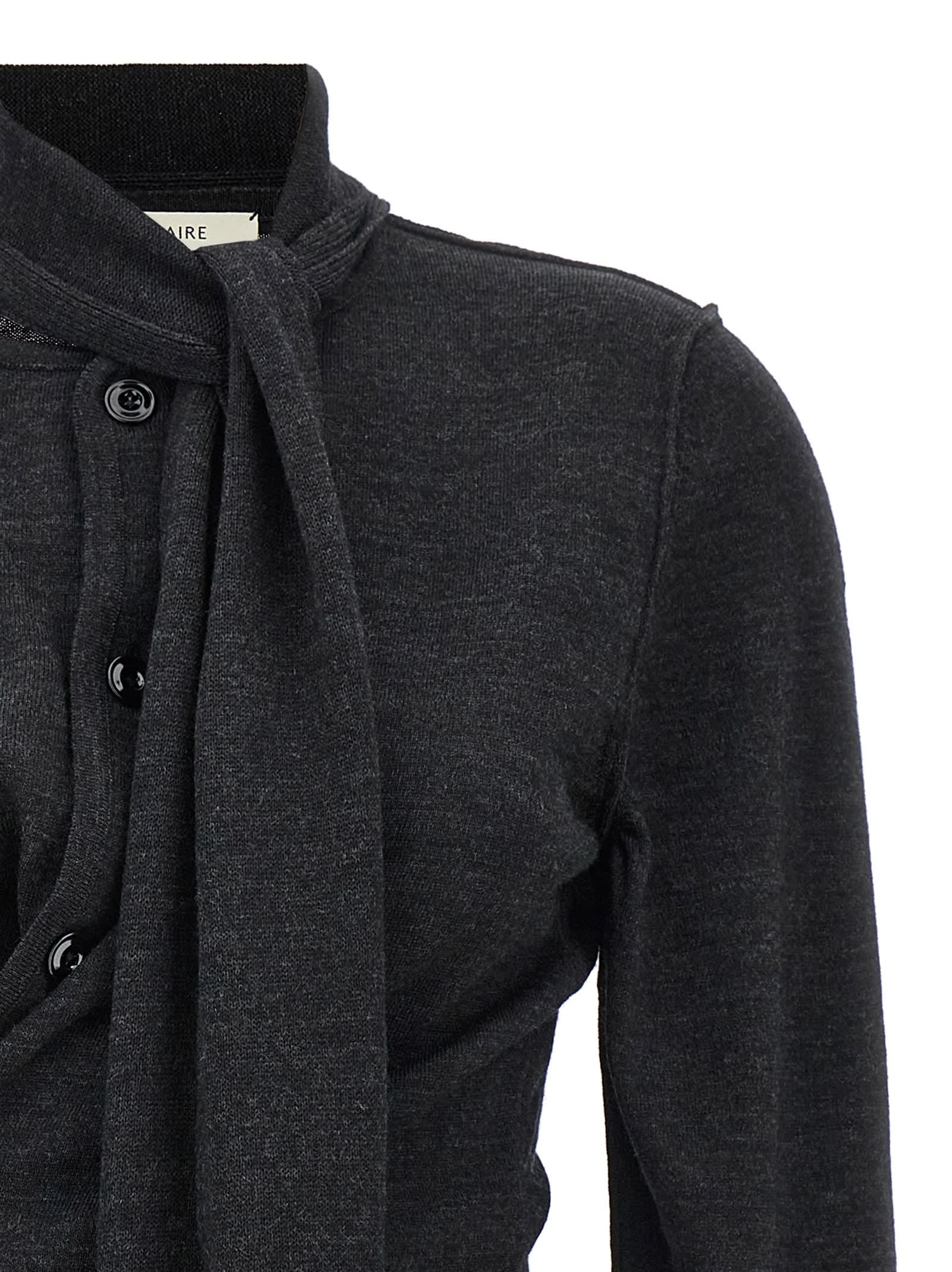 Lemaire Twisted Cardigan In Gray