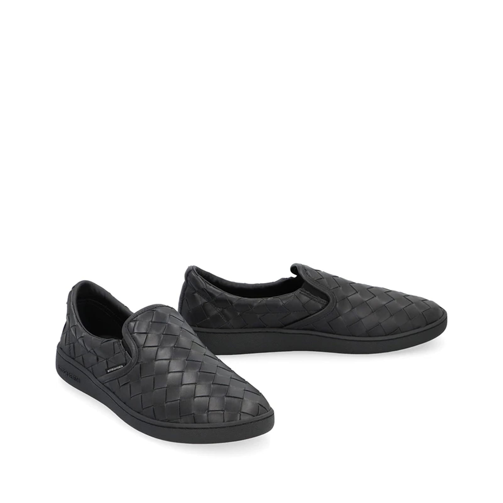 Shop Bottega Veneta Sawyer Leather Sneakers In Black