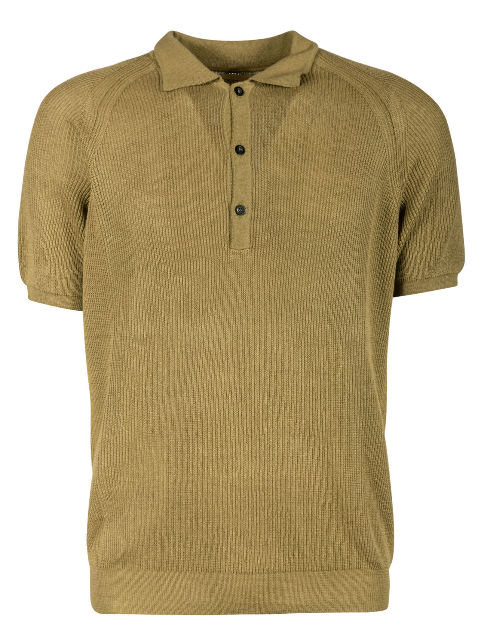 Laneus Ribbed Polo Shirt In Brown