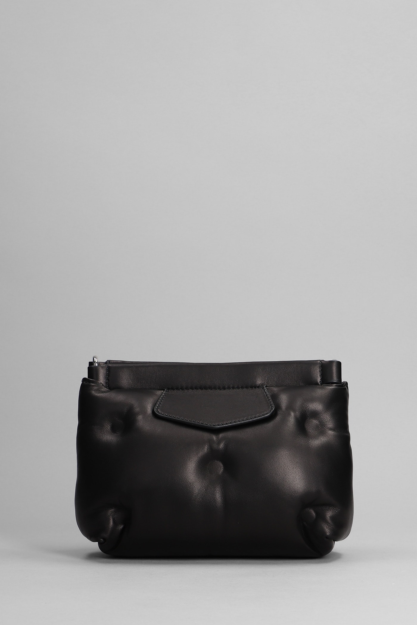 Shop Maison Margiela Gran Slam Shoulder Bag In Black Leather