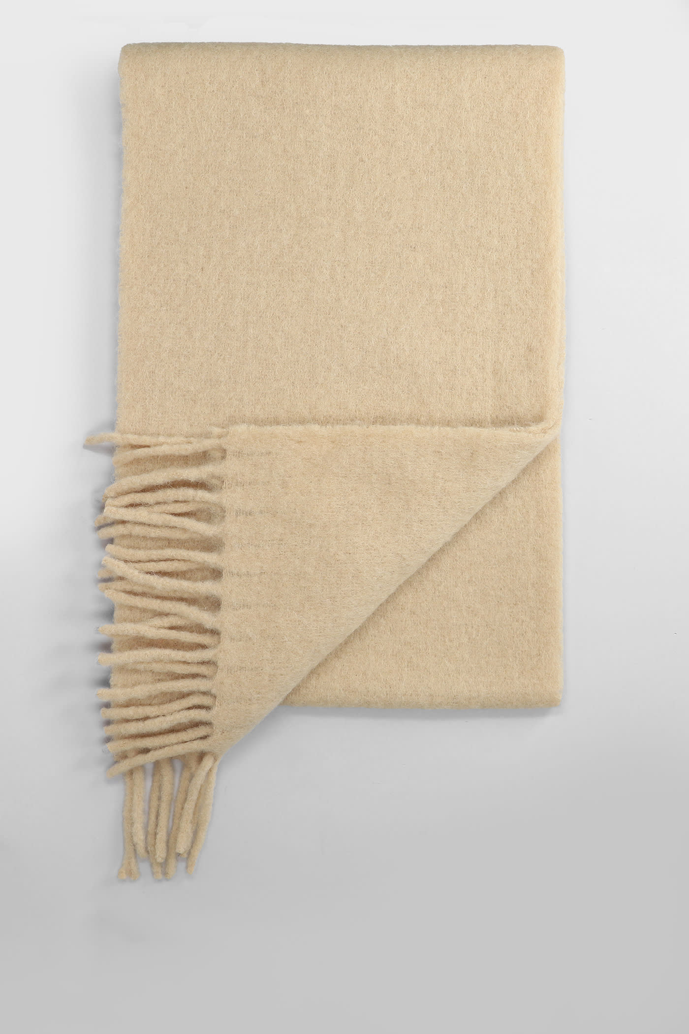 Shop Maison Kitsuné Scarve In Beige Wool