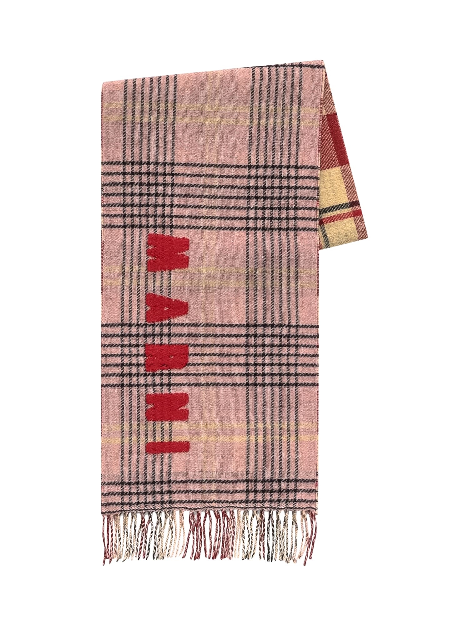 Shop Marni Double Check Scarf In Antique Rose