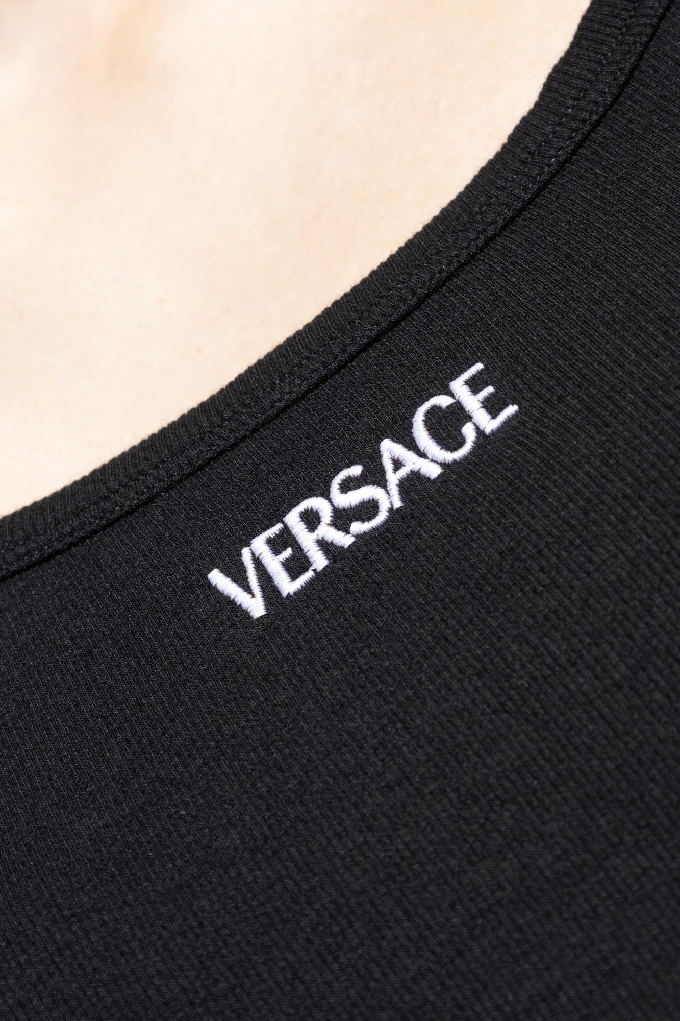 Versace Lingerie Slip Dress With Straps In Black