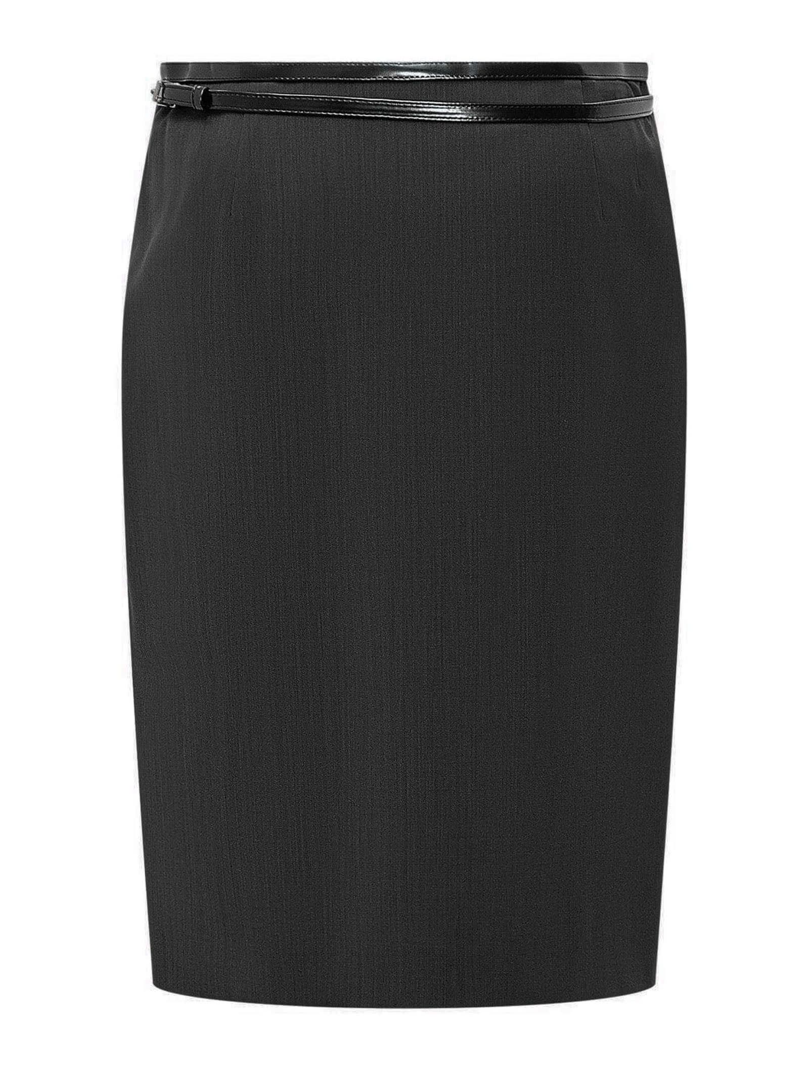 Shop Philosophy Di Lorenzo Serafini Anthracite Grey Virgin Wool Midi Skirt