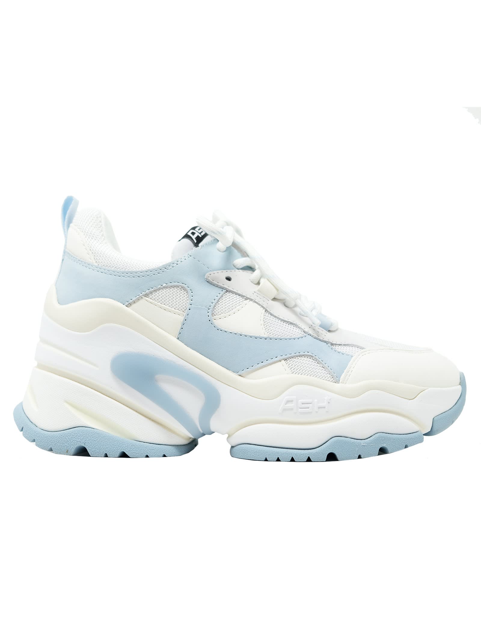 Ash White/light Blue Leather Born-002 Sneakers