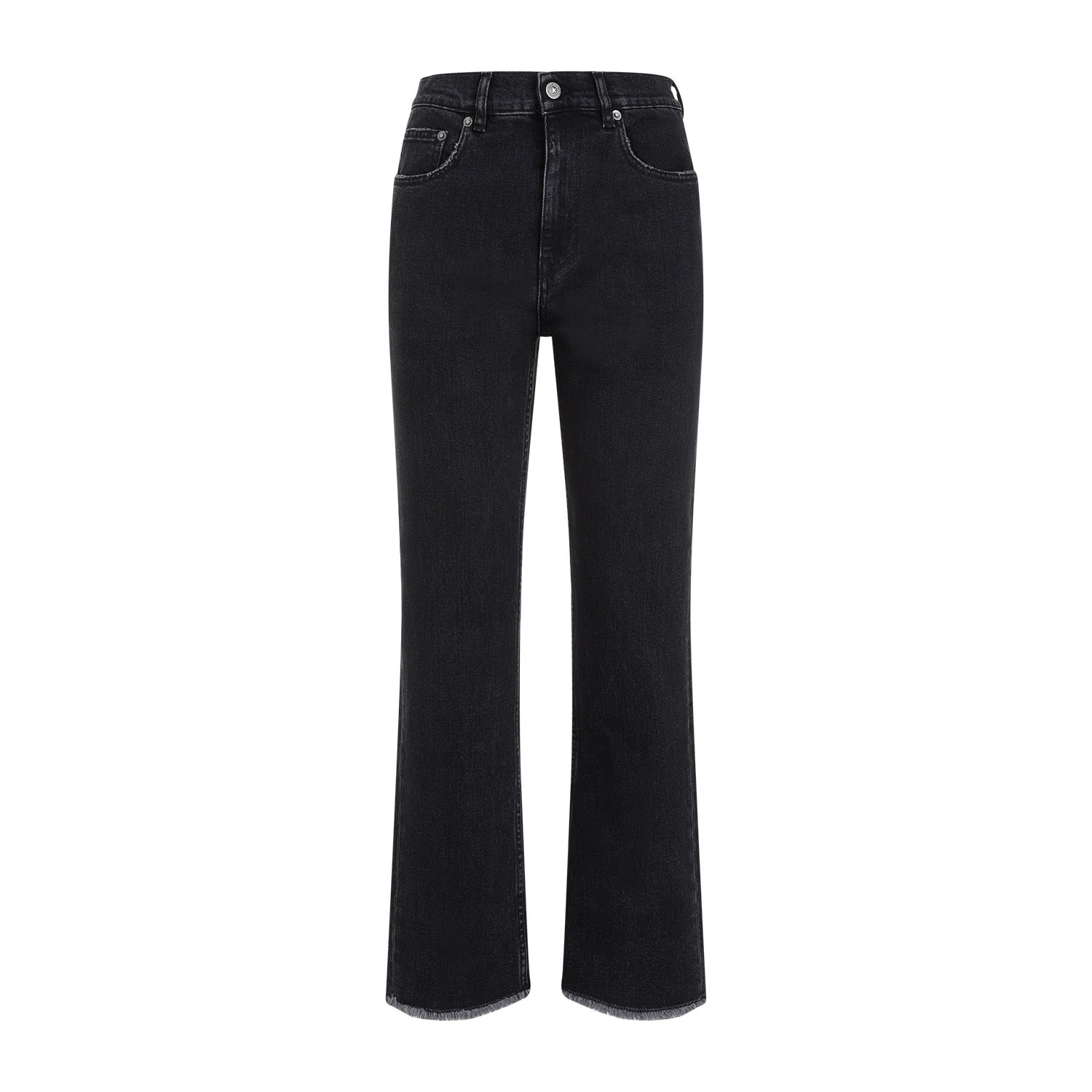 Shop Golden Goose Cropped Flare Denim Jeans In Black