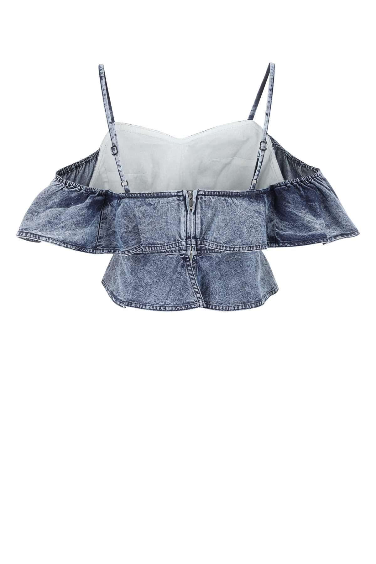 Marant Etoile Denim Voloteo Top In Blue