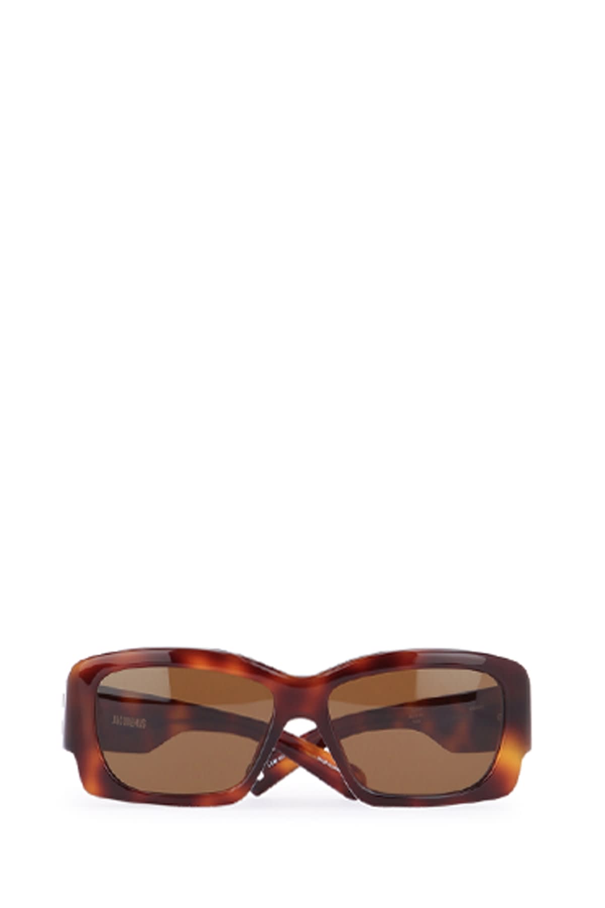 Jacquemus Rectangular Tortoiseshell Frame Sunglasses In Brown