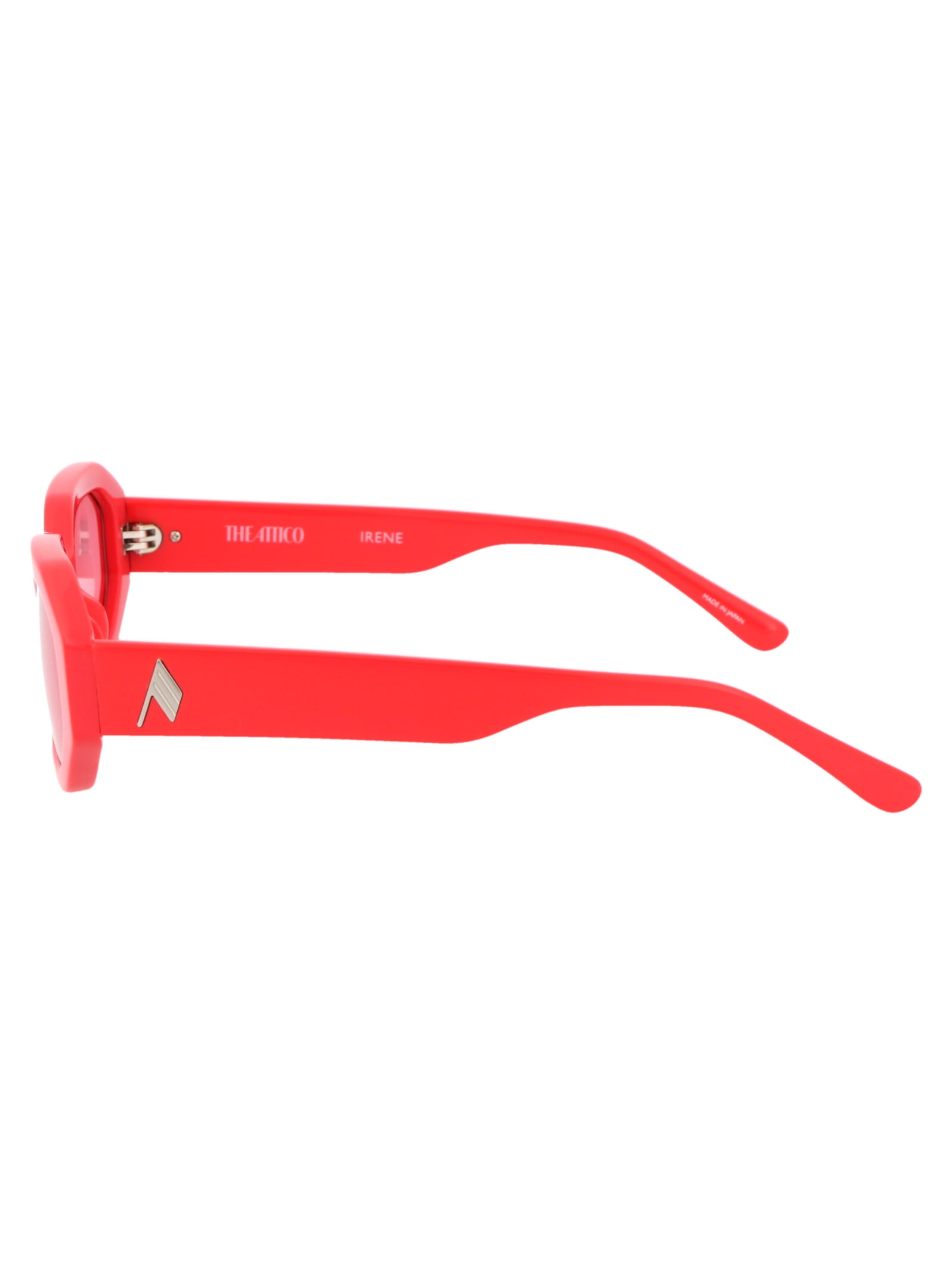 Shop Attico Irene Sunglasses In Coral/silver/pink