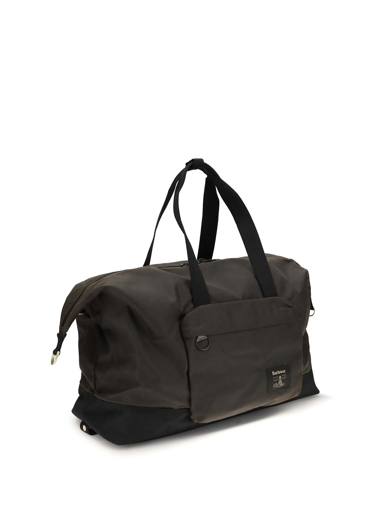 Barbour Waxed Fabric Field Travel Duffle In Black