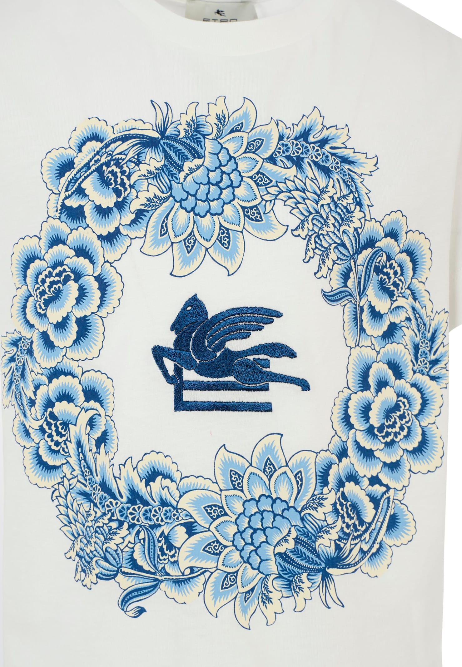 Etro Pegaso-embroidered T-shirt In White