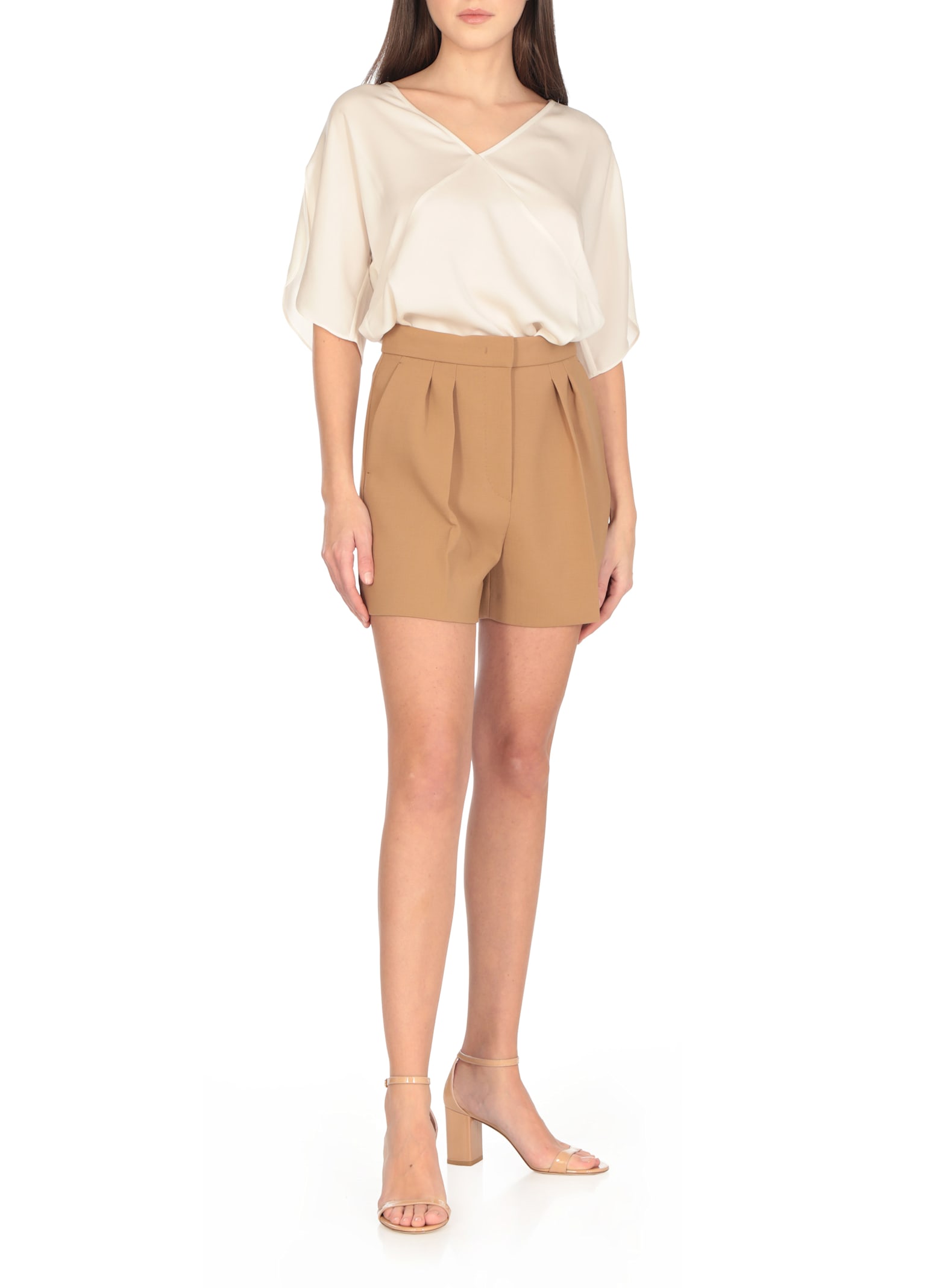 Stuart Weitzman Nudist Block 75 Sandals In Neutral