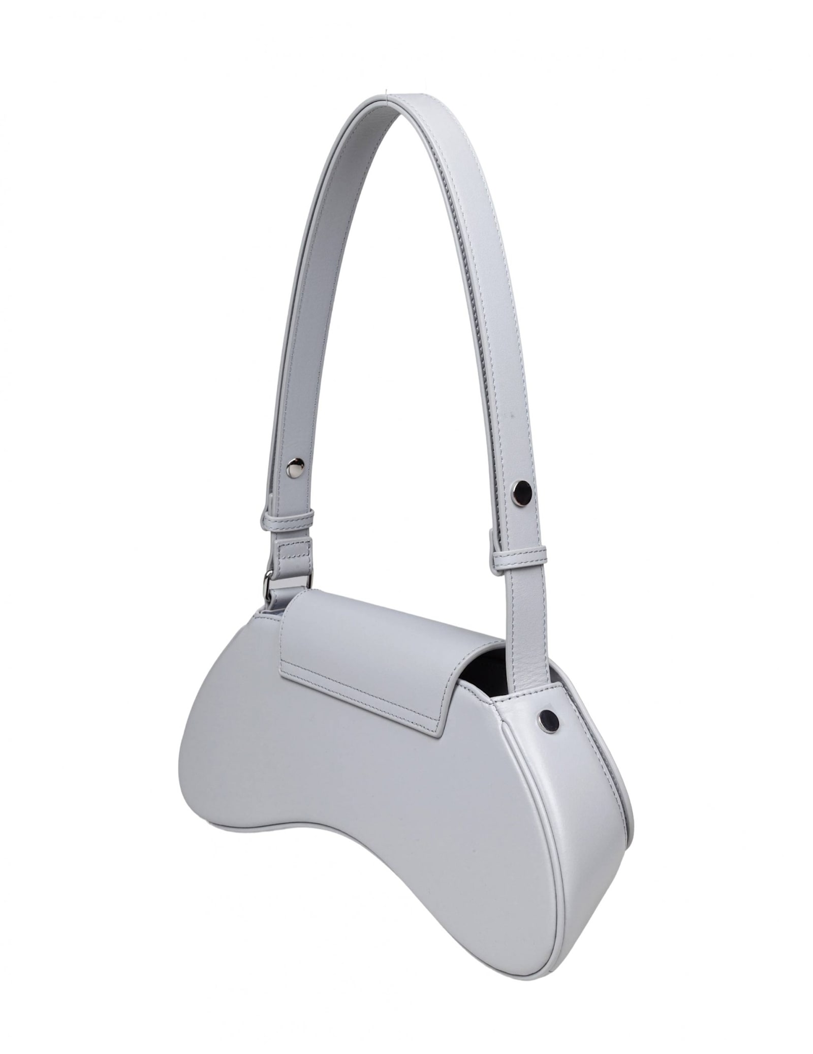 Diesel Play Leather Shoulder Bag Grey In Gray