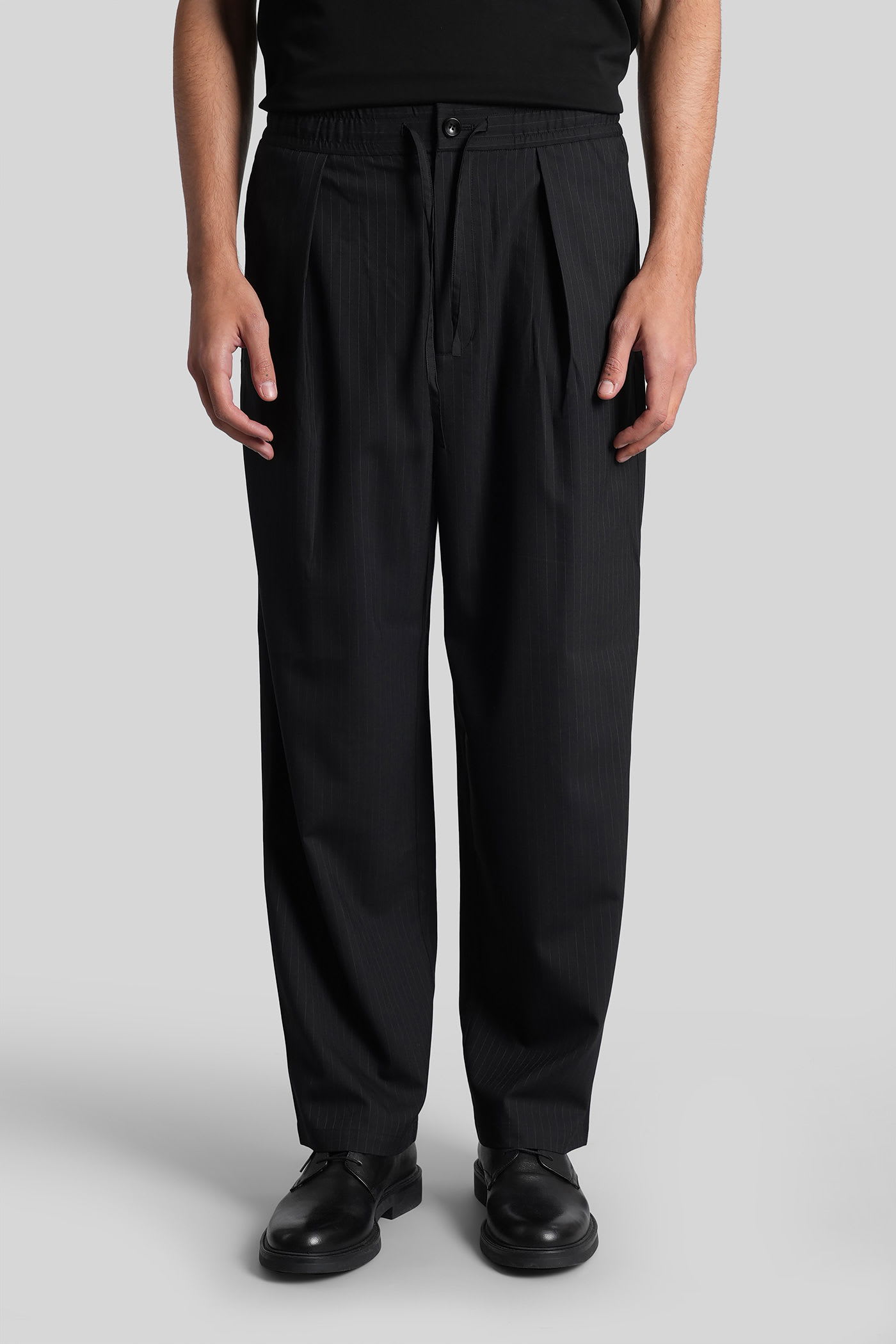 Attachment Pants In Black Polyester In Black