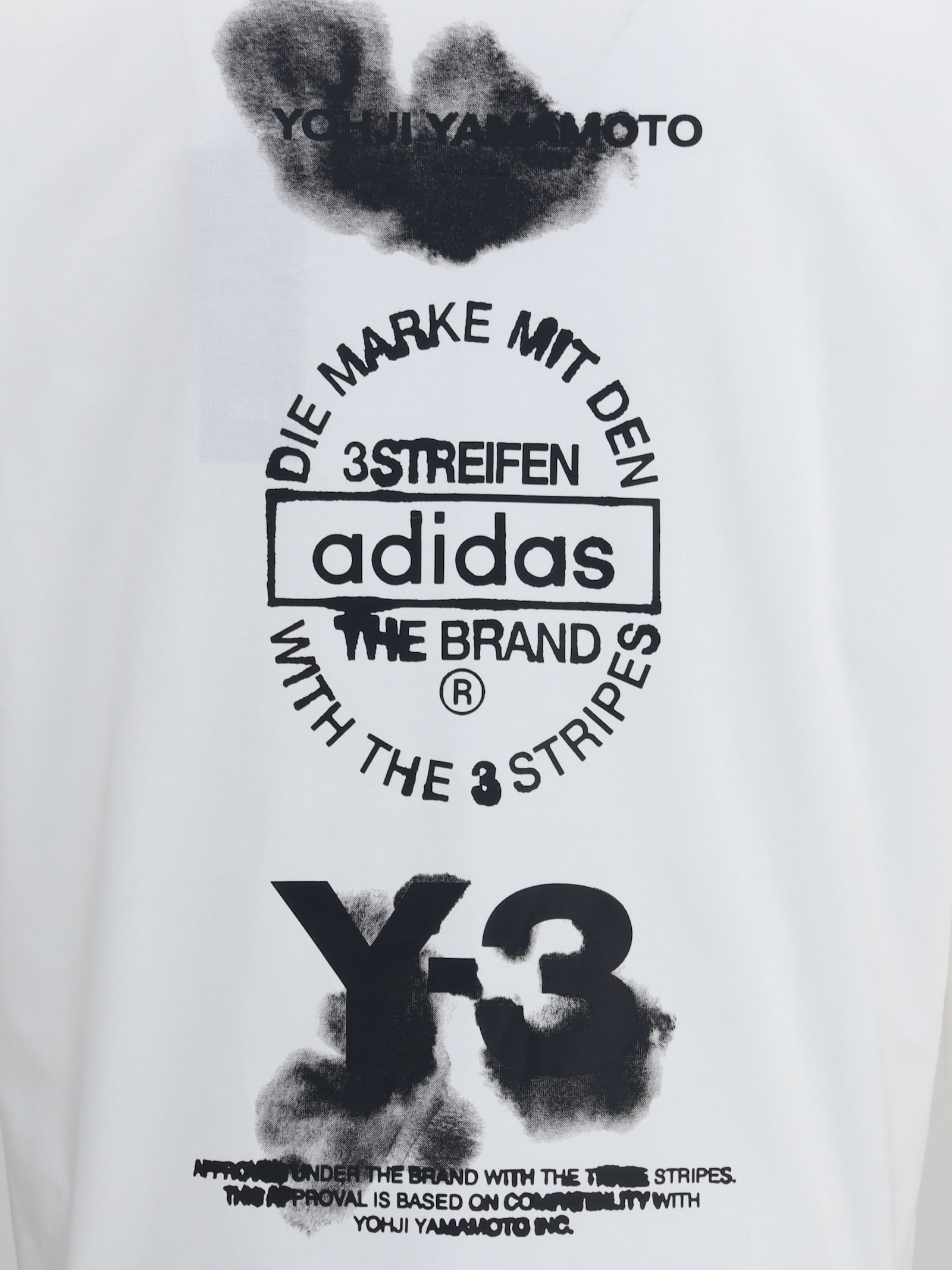Y-3 Crewneck Graphic Print Oversize Short Sleeve T-shirt In White