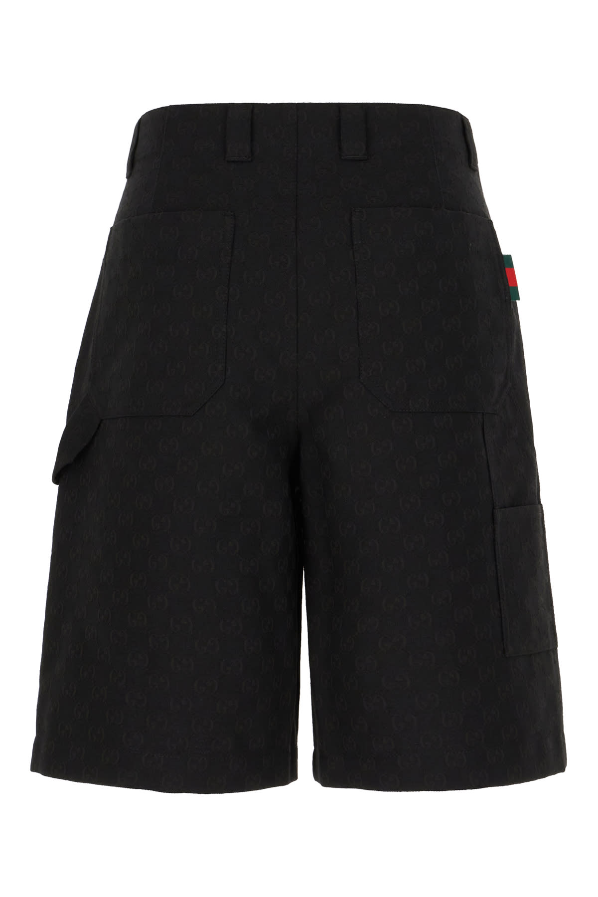 Shop Gucci Black Denim Blend Bermuda Shorts In Black Mix