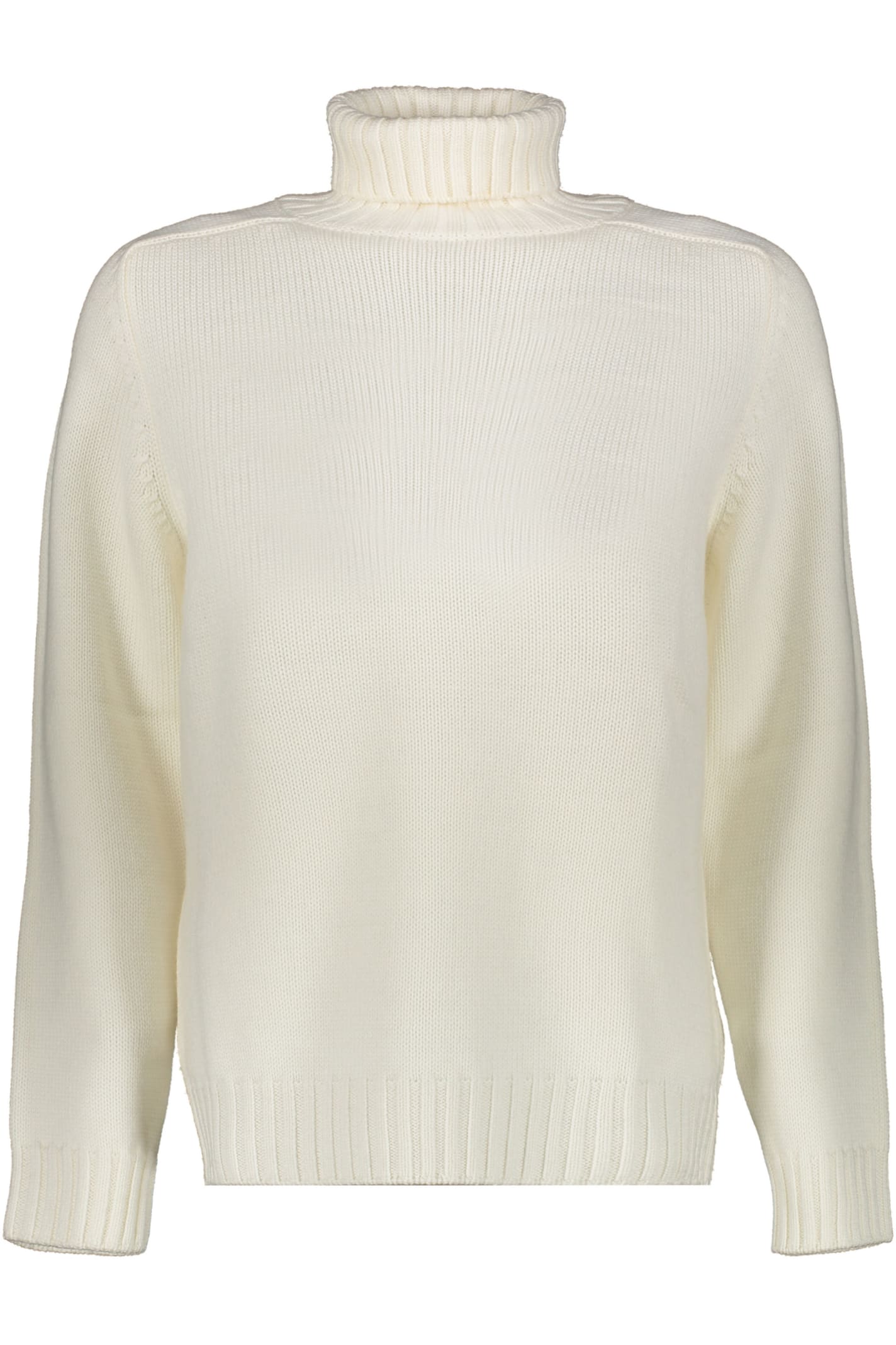 Dondup Wool Turtleneck Sweater In White