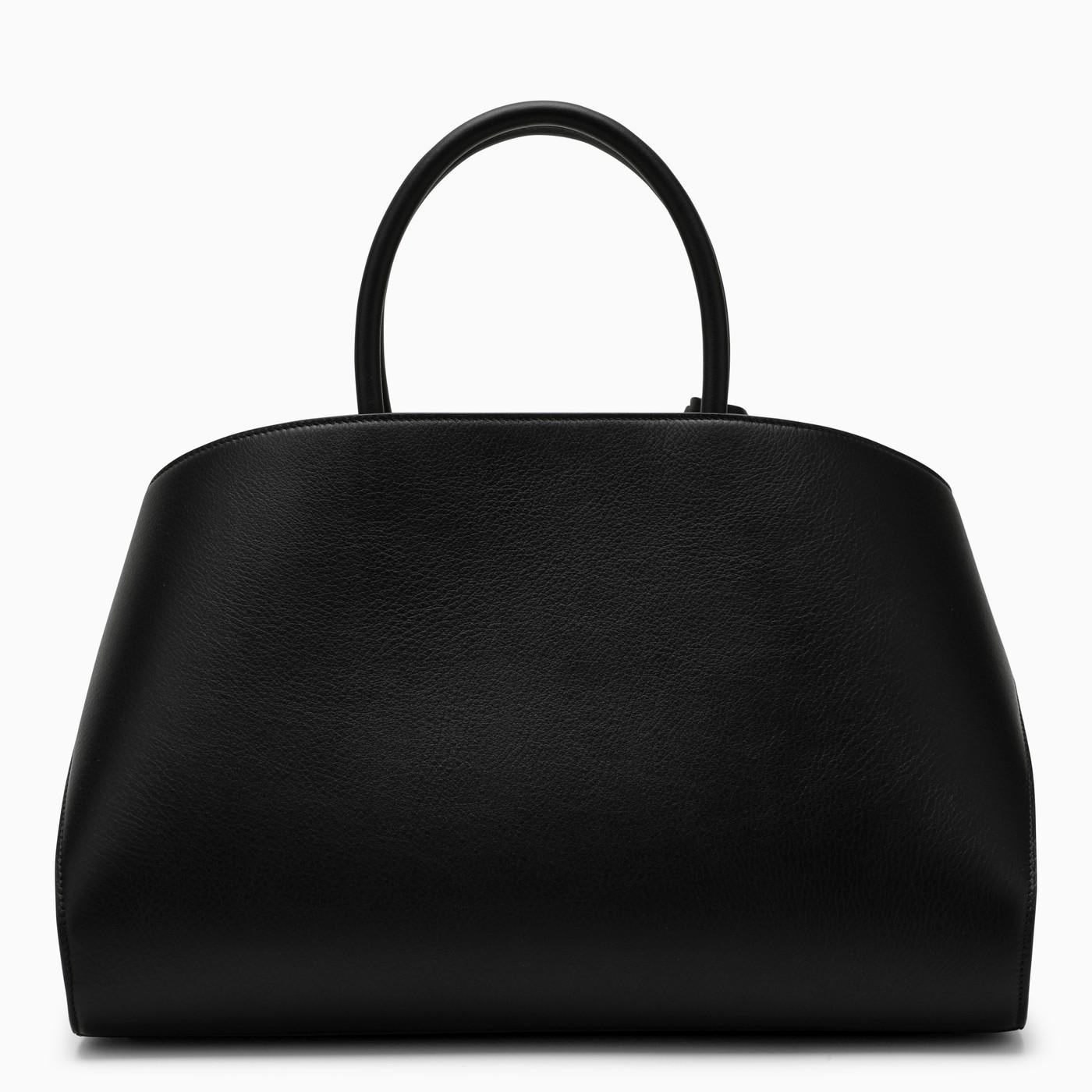 Shop Ferragamo Hug Black Leather Handbag In Nero