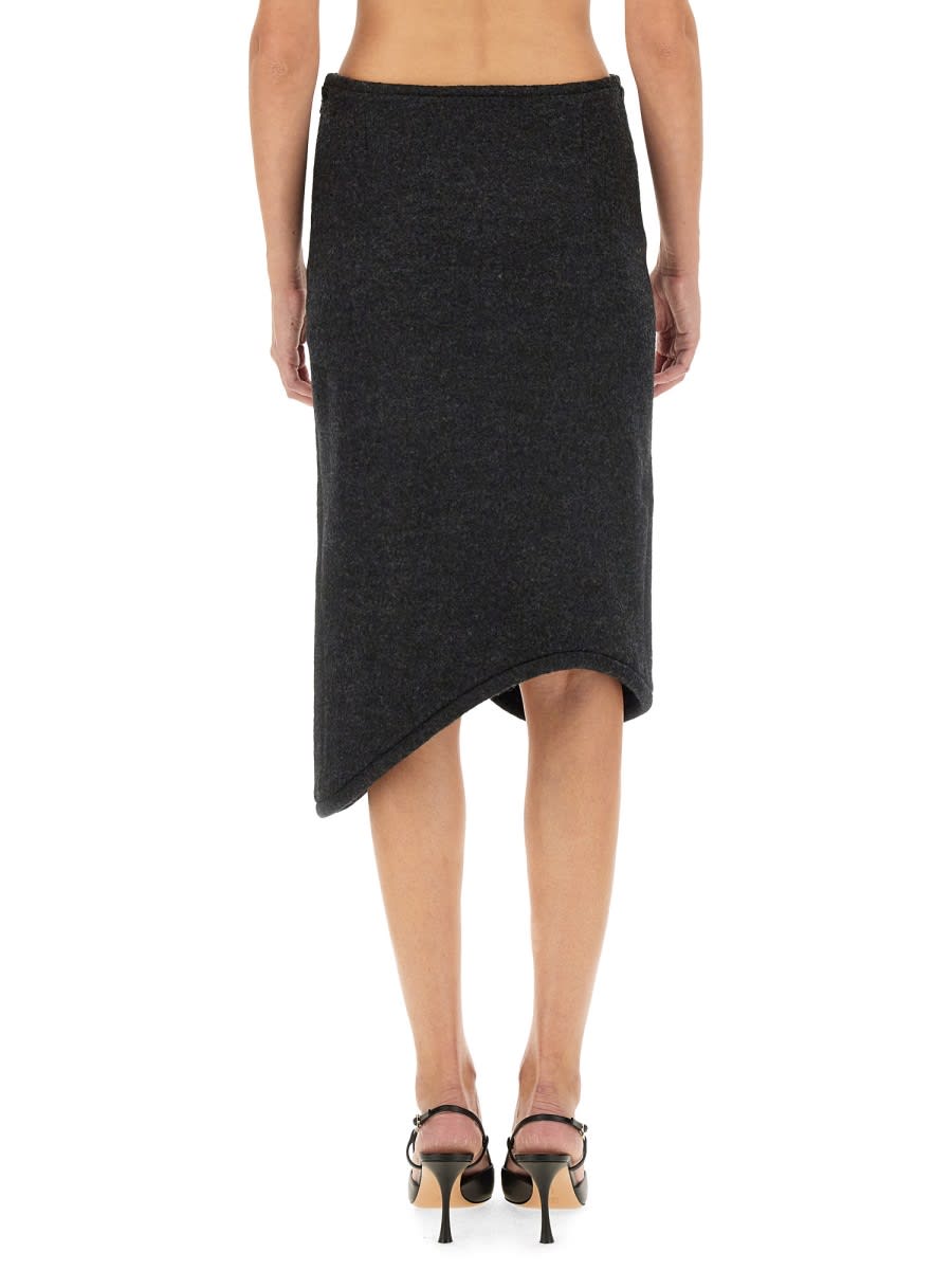 Shop Victoria Beckham Padded Skirt With Tube Detail In Grey