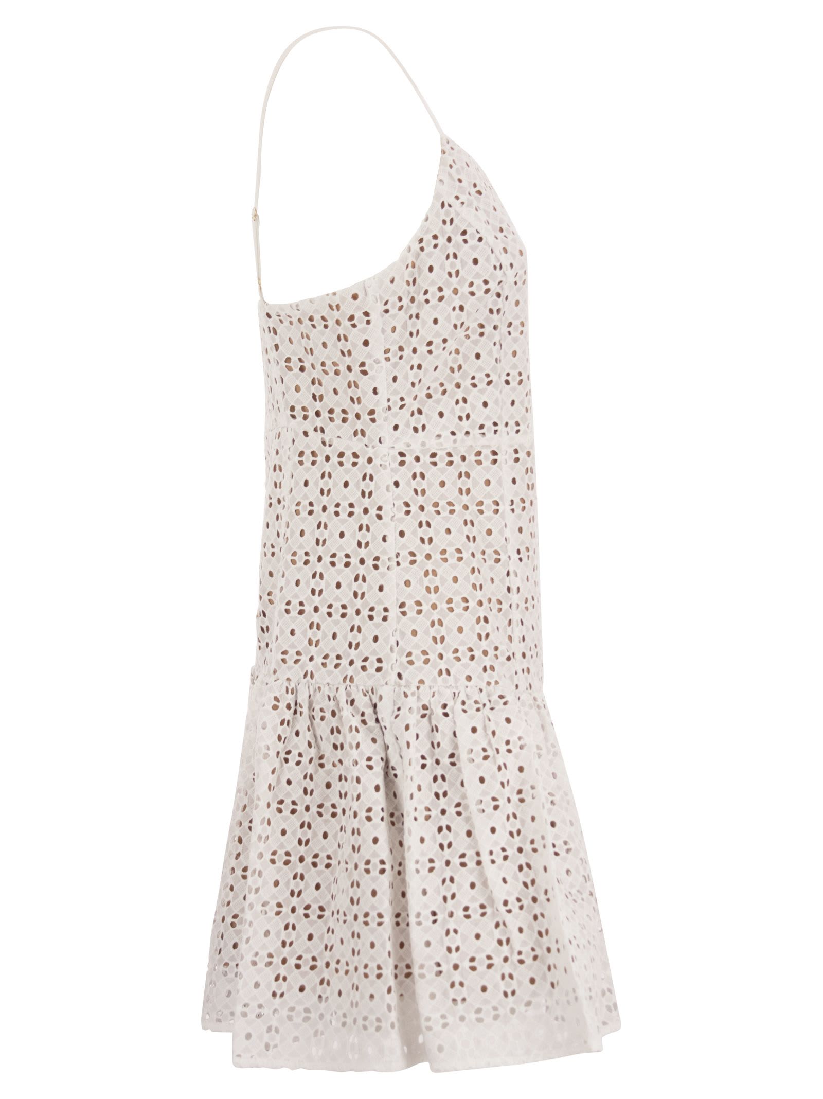 Michael Michael Kors Sangallo Eyelet Mini-dress In White