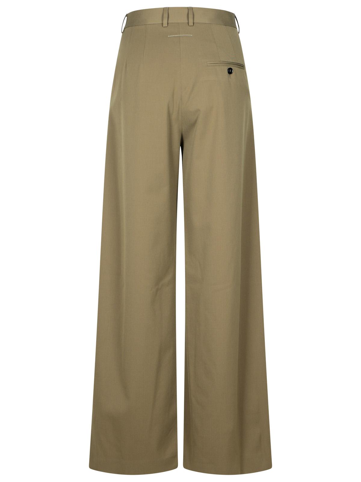 Mm6 Maison Margiela Beige Polyester Blend Trousers In Beige