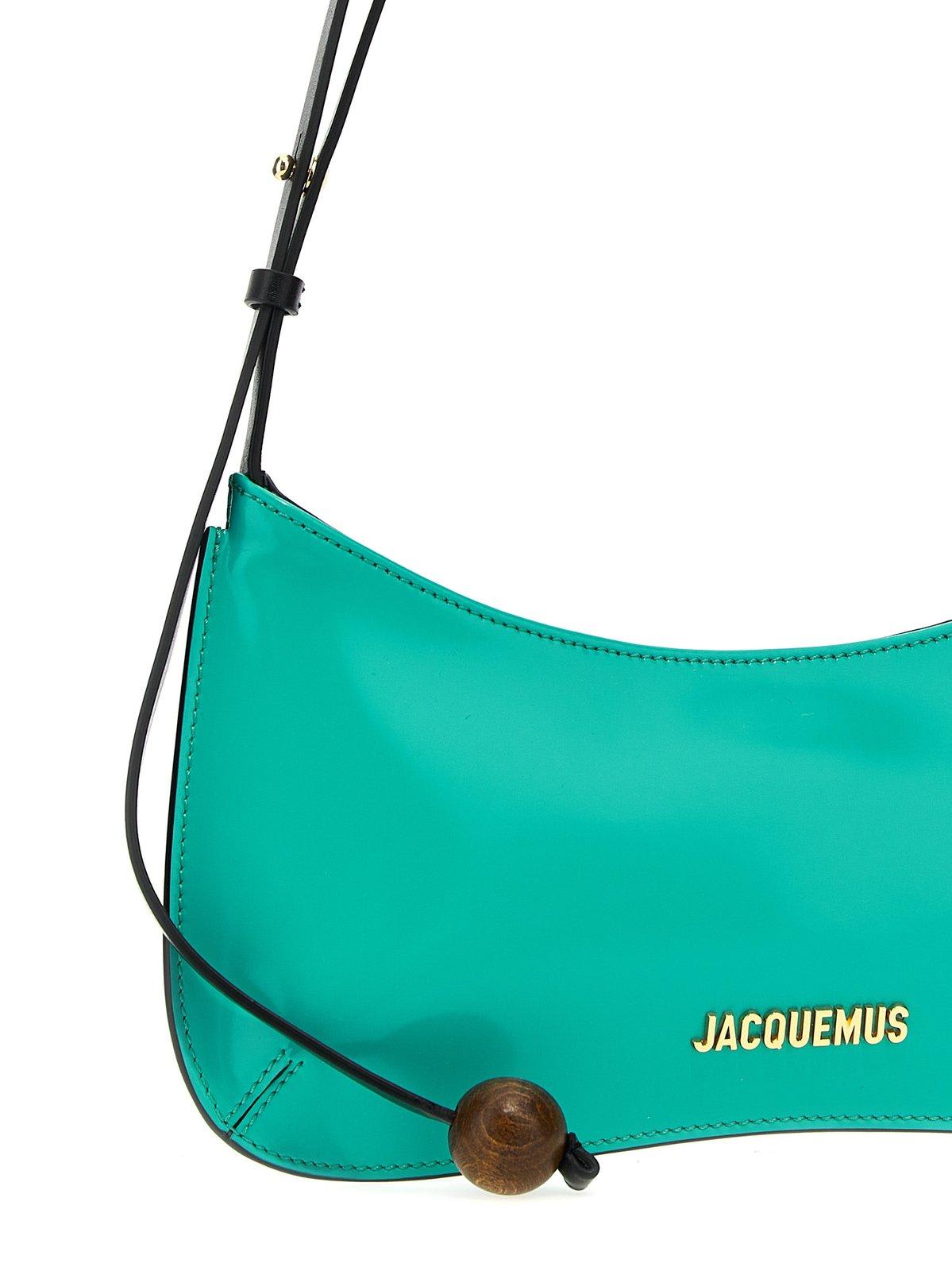 Shop Jacquemus The Bisou Perle Beaded Shoulder Bag In 340 Turquoise