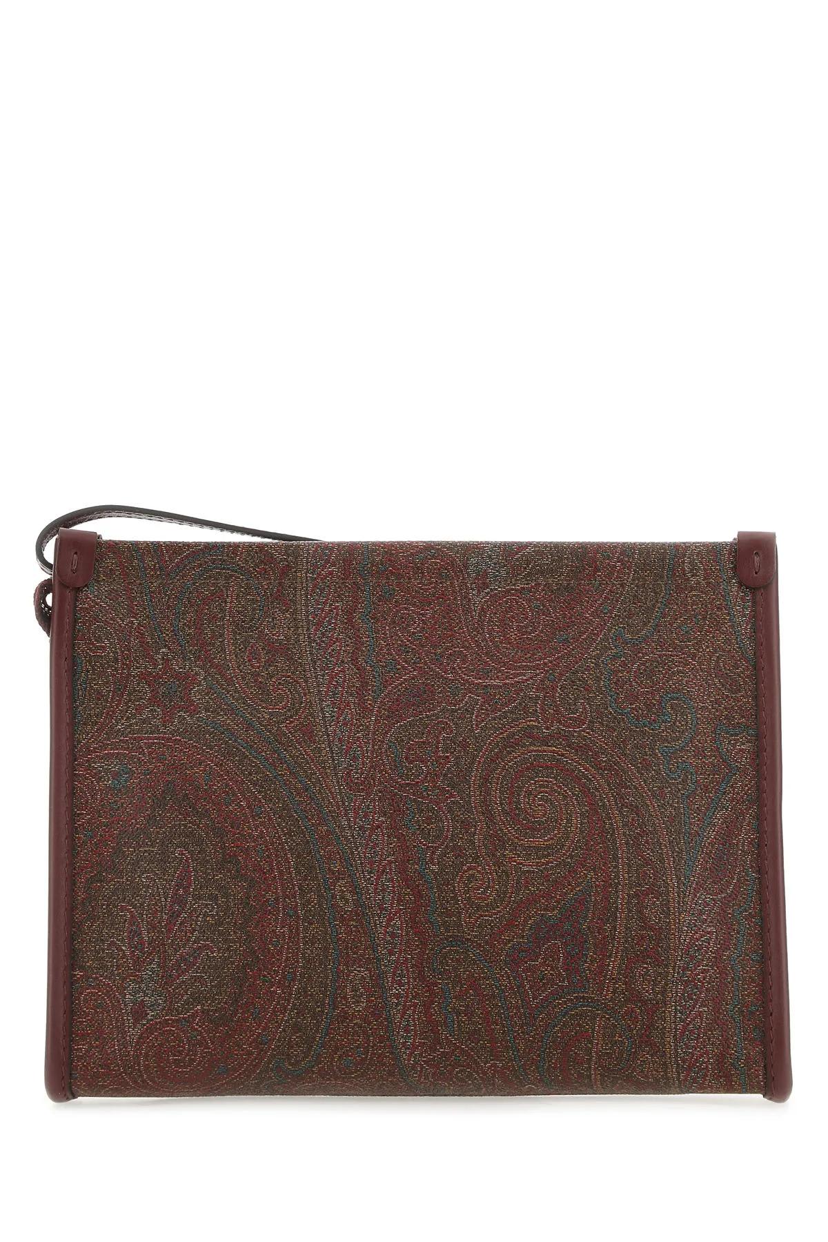 Shop Etro Printed Fabric Pouch In Red