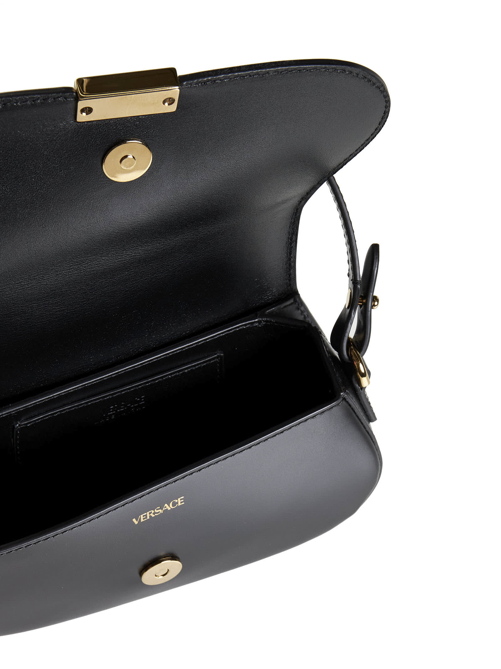 Versace Shoulder Bag In Nero+oro