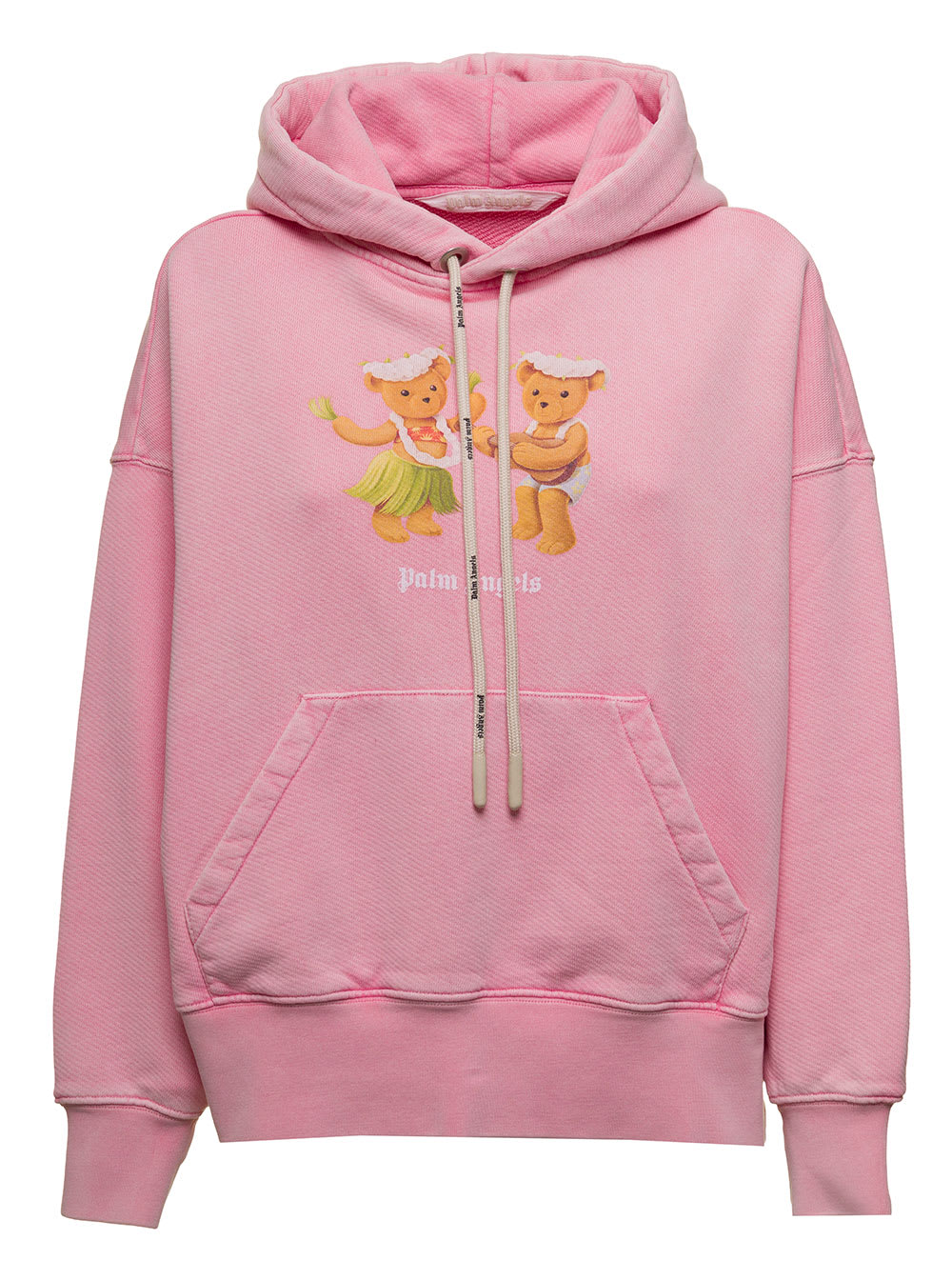 Palm Angels Womans Pink Cotton Hoodie With Bears Print