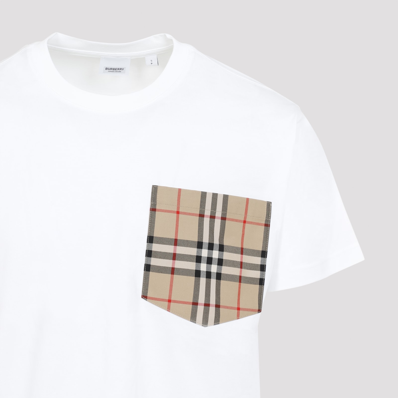 Shop Burberry Carrick Check T-shirt In White