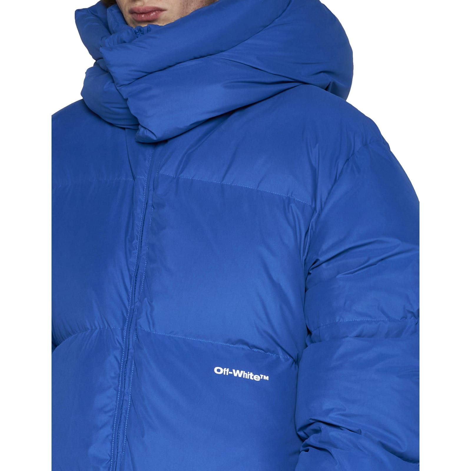 Shop Off-white Quilted Padded Jacket In Blue
